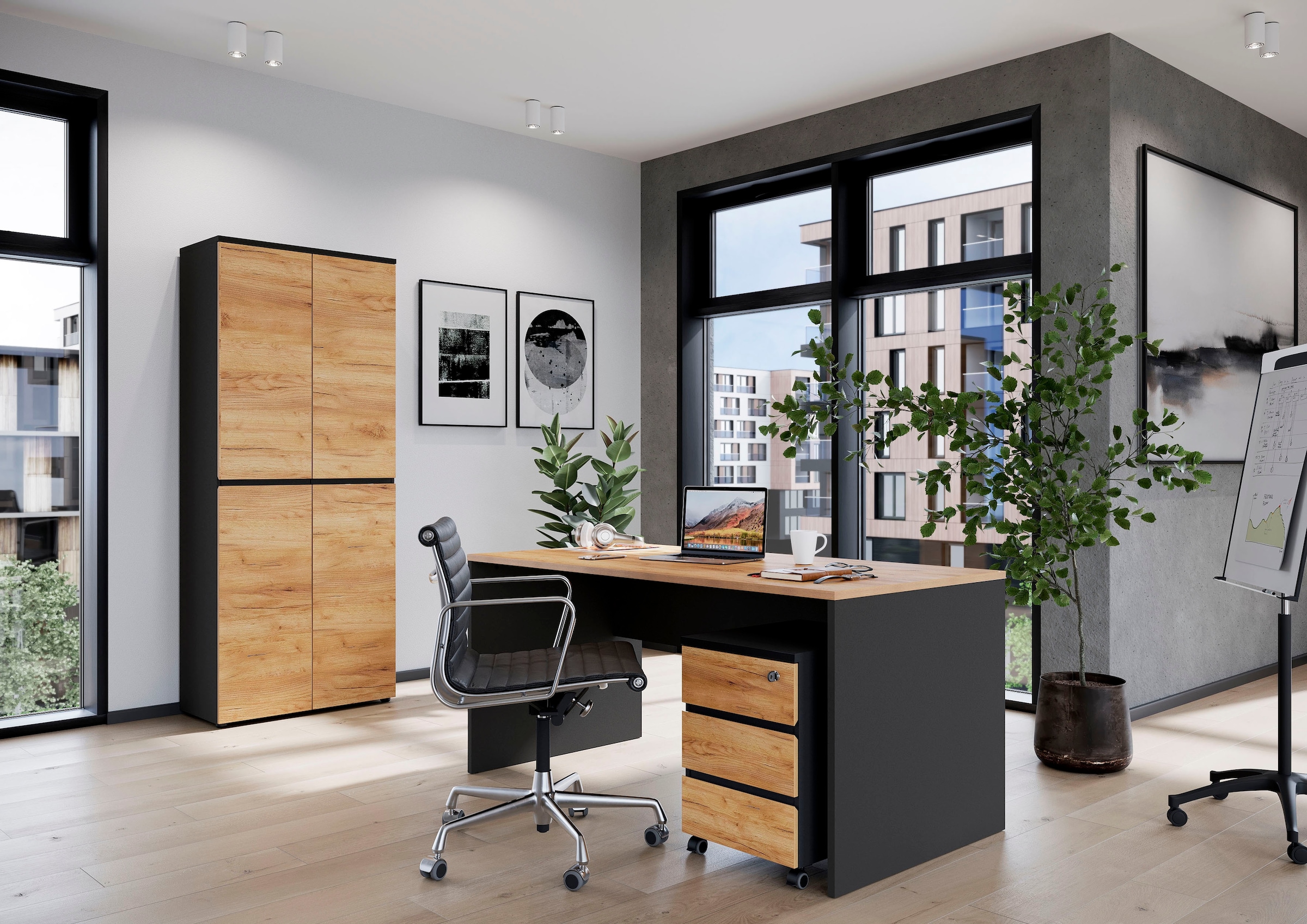 GERMANIA Aktenschrank »GW-Lissabon Aktenschrank«, mit verstellbaren Einlegeböden und grifflosem Design