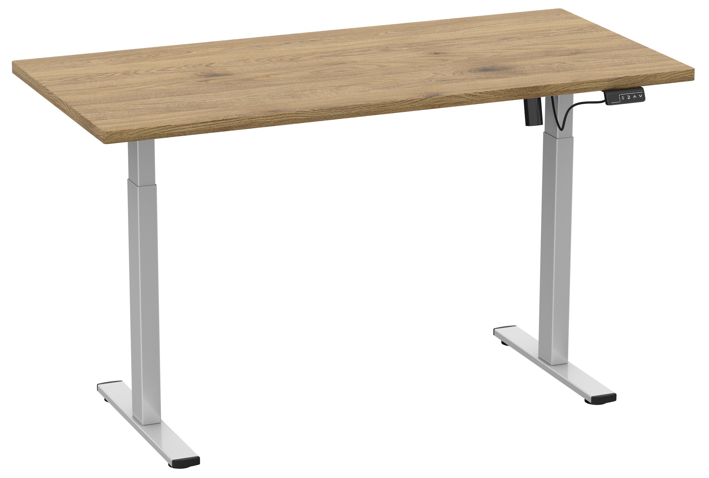 VCM Schreibtisch »VCM Höhenverstellbarer Schreibtisch stufenlos elektrisch höhenverstellbar Lona 140x50 Silber«, (Lona)
