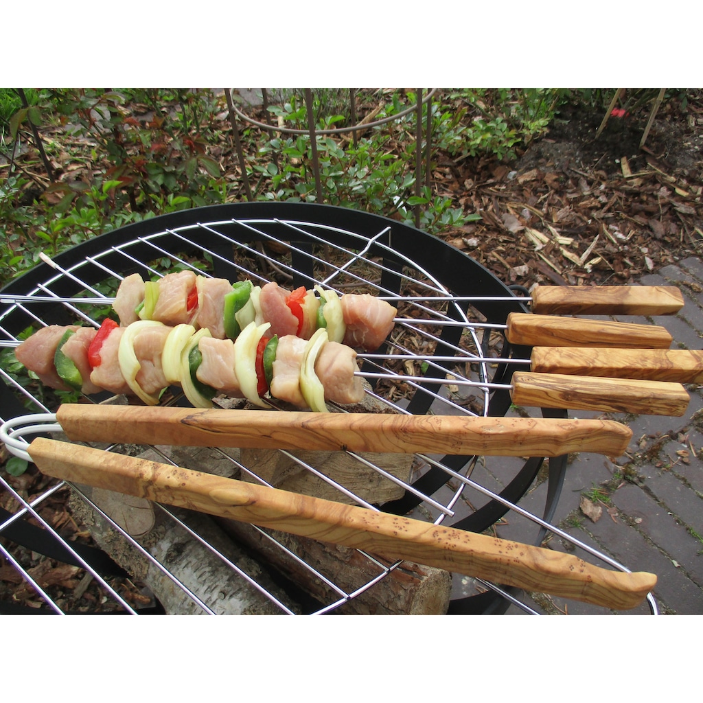 Olivenholz-erleben Grillbesteck-Set, (Set, 5 tlg.)