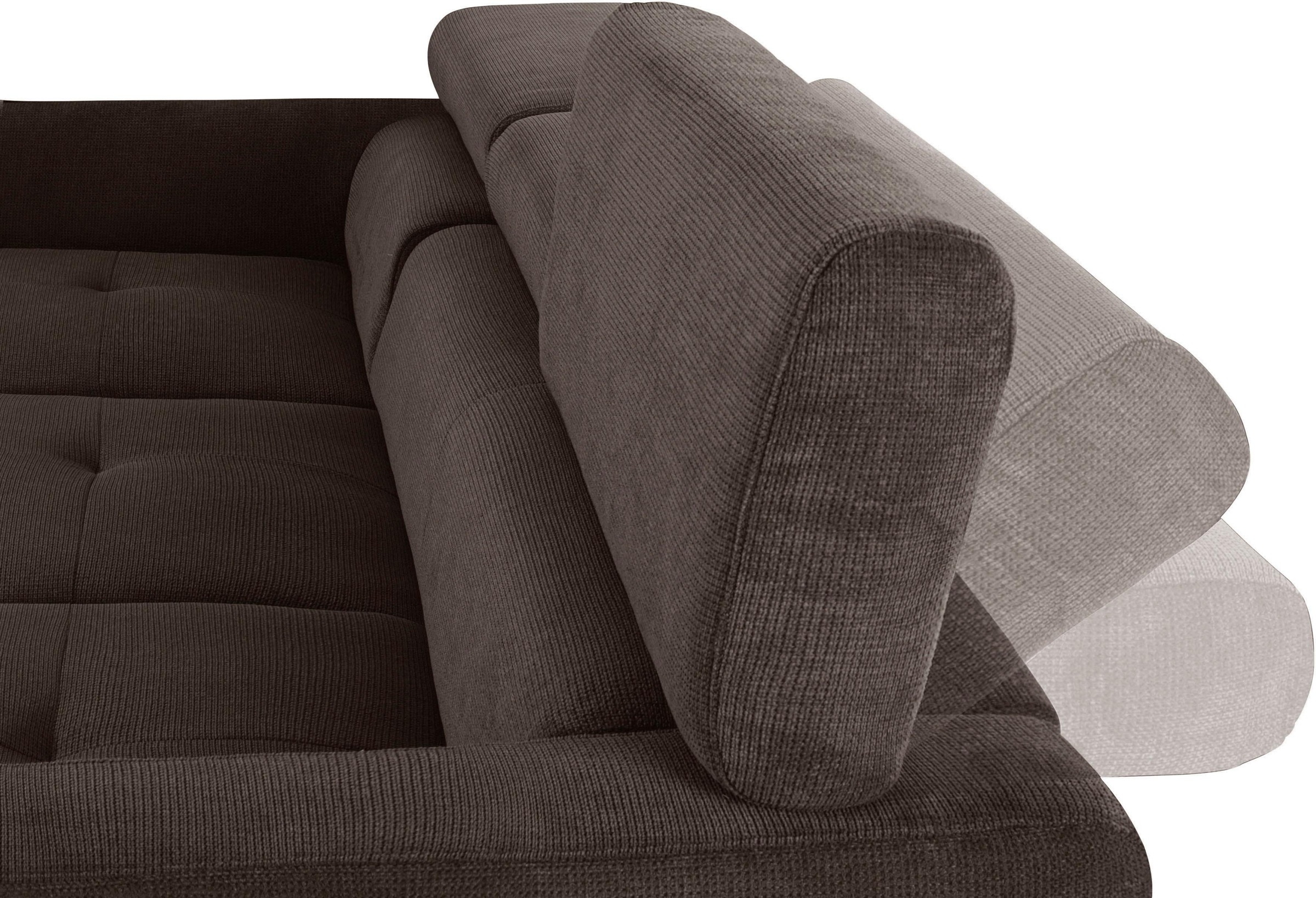 COTTA Ecksofa »Sammy L-Form« mit Kopfteilverstellung, wahlweise mit Bettfunktion & Bettkasten