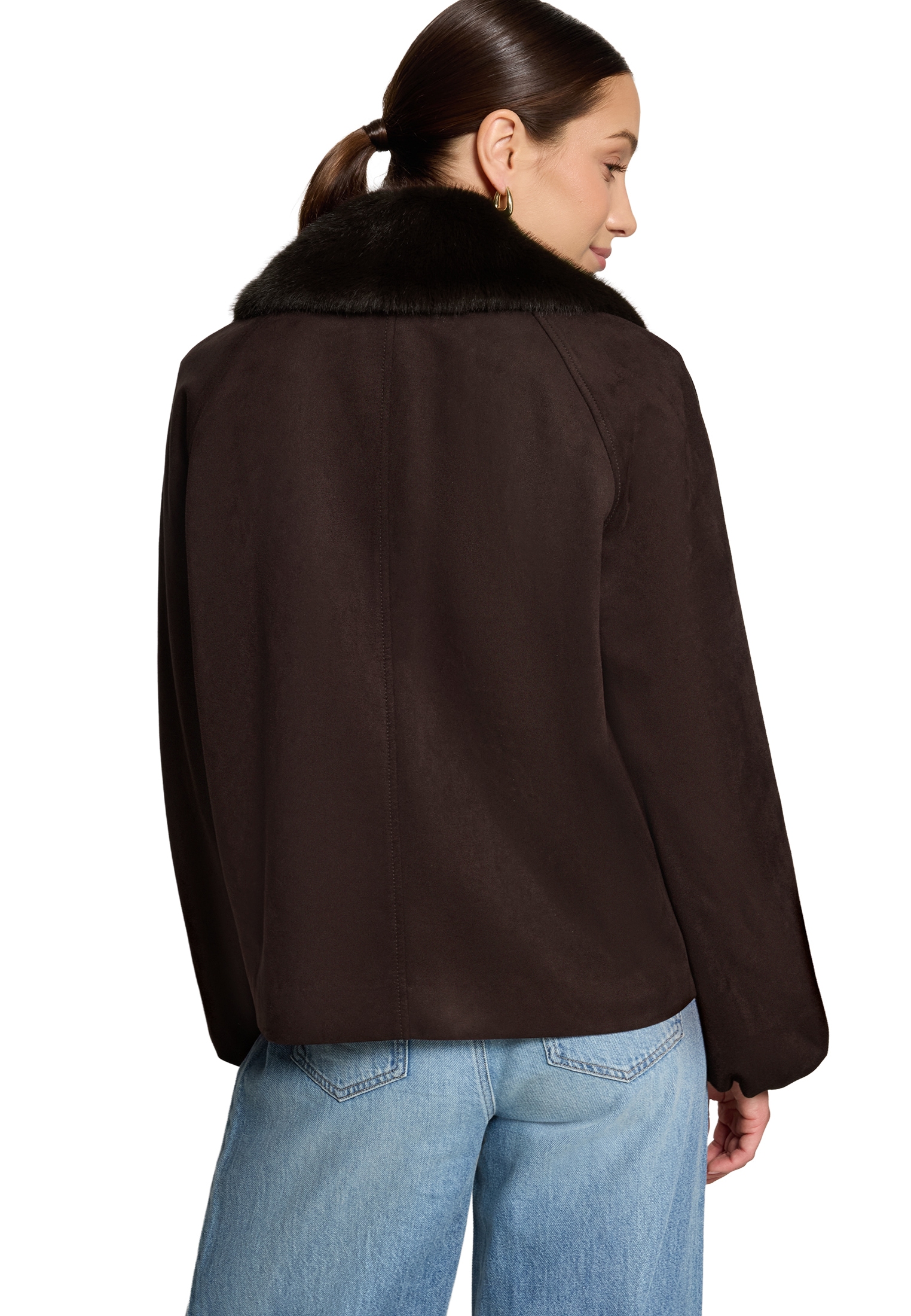 Zero Outdoorjacke »Outdoorjacke mit Kunstfellkragen«