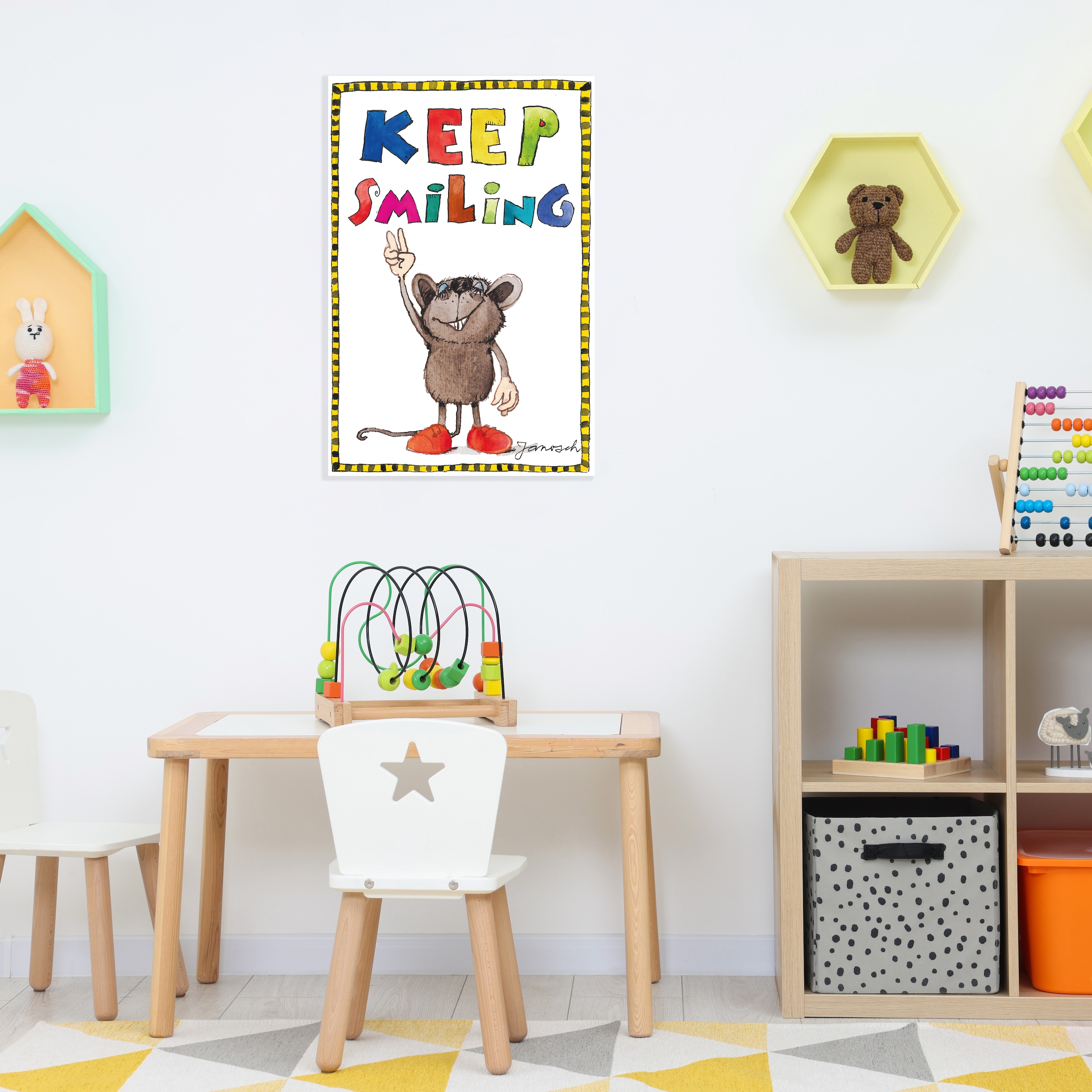 LuckyLinde Wanddekoobjekt »Die kleine Maus«, (1 St.), Exklusive JANOSCH Kindermotive, Stahlschild