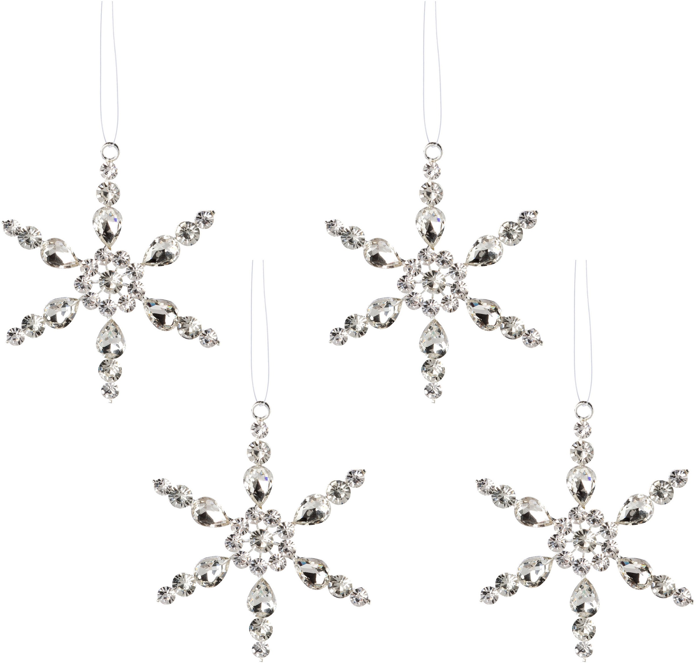 Creativ deco Baumbehang »Schneeflocke, Weihnachtsdeko, Christbaumschmuck«, (4 St.), mit liebevollen Details