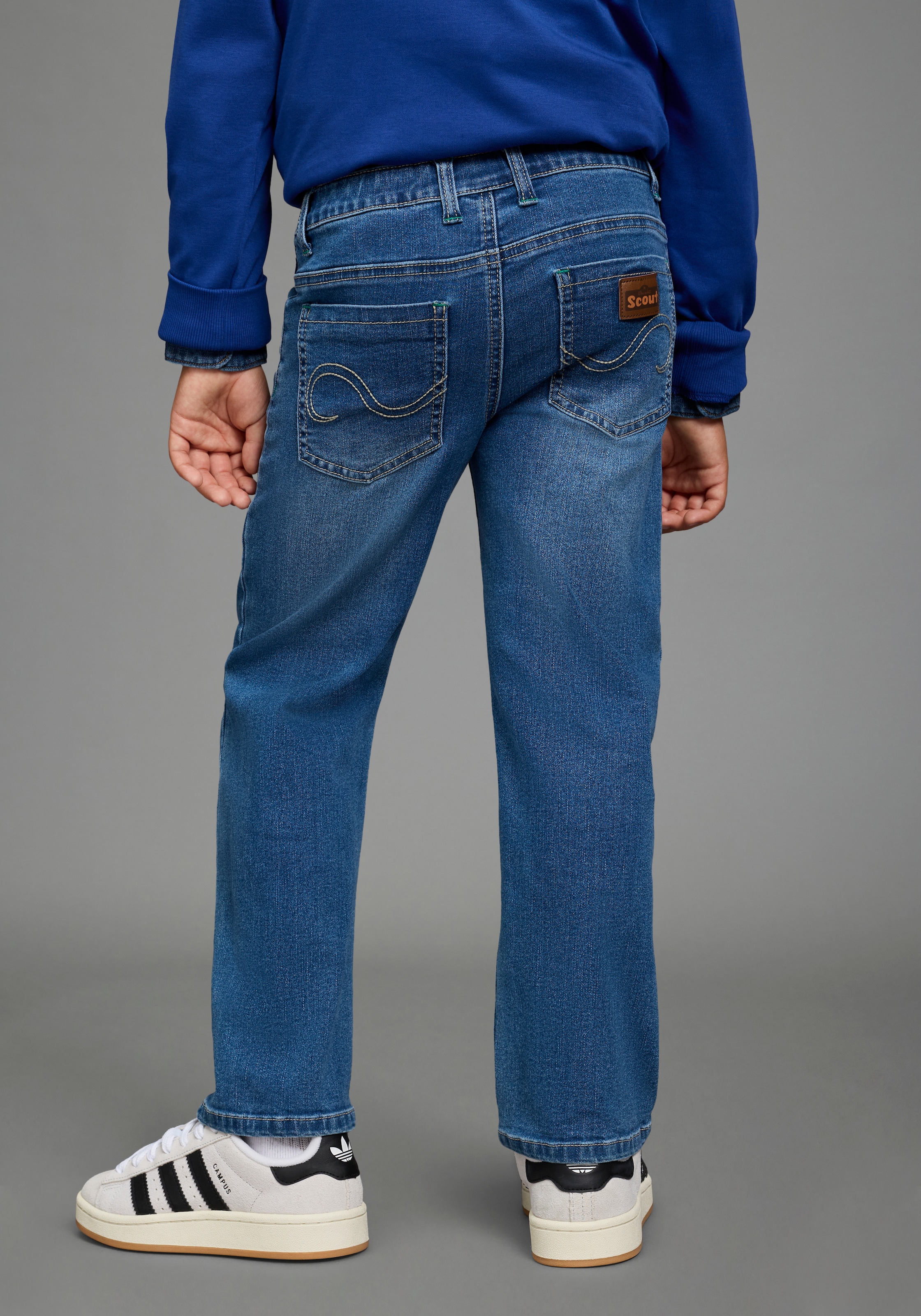 Scout Straight-Jeans »Gerade Schlupf-Stretchjeans - NEU von SCOUT« für Jungen, straight fit, mit mehreren Taschen inklusive Coinpocket
