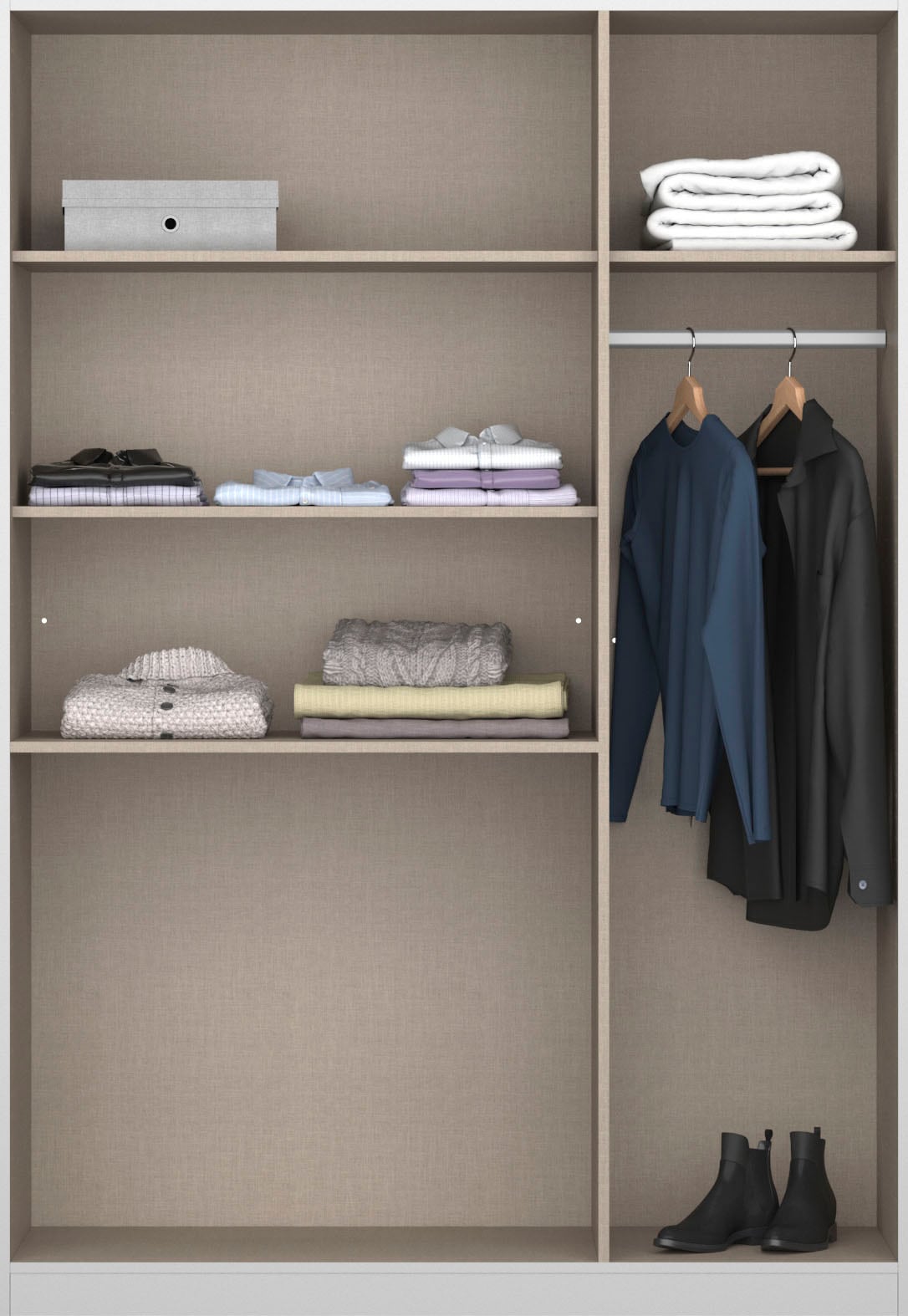rauch Drehtürenschrank »Kleiderschrank Schrank Garderobe Garderobenschrank Topseller HOMBURG« inkl. Passepartout, oberer Schubkasten mit Einteilung MADE IN GERMANY