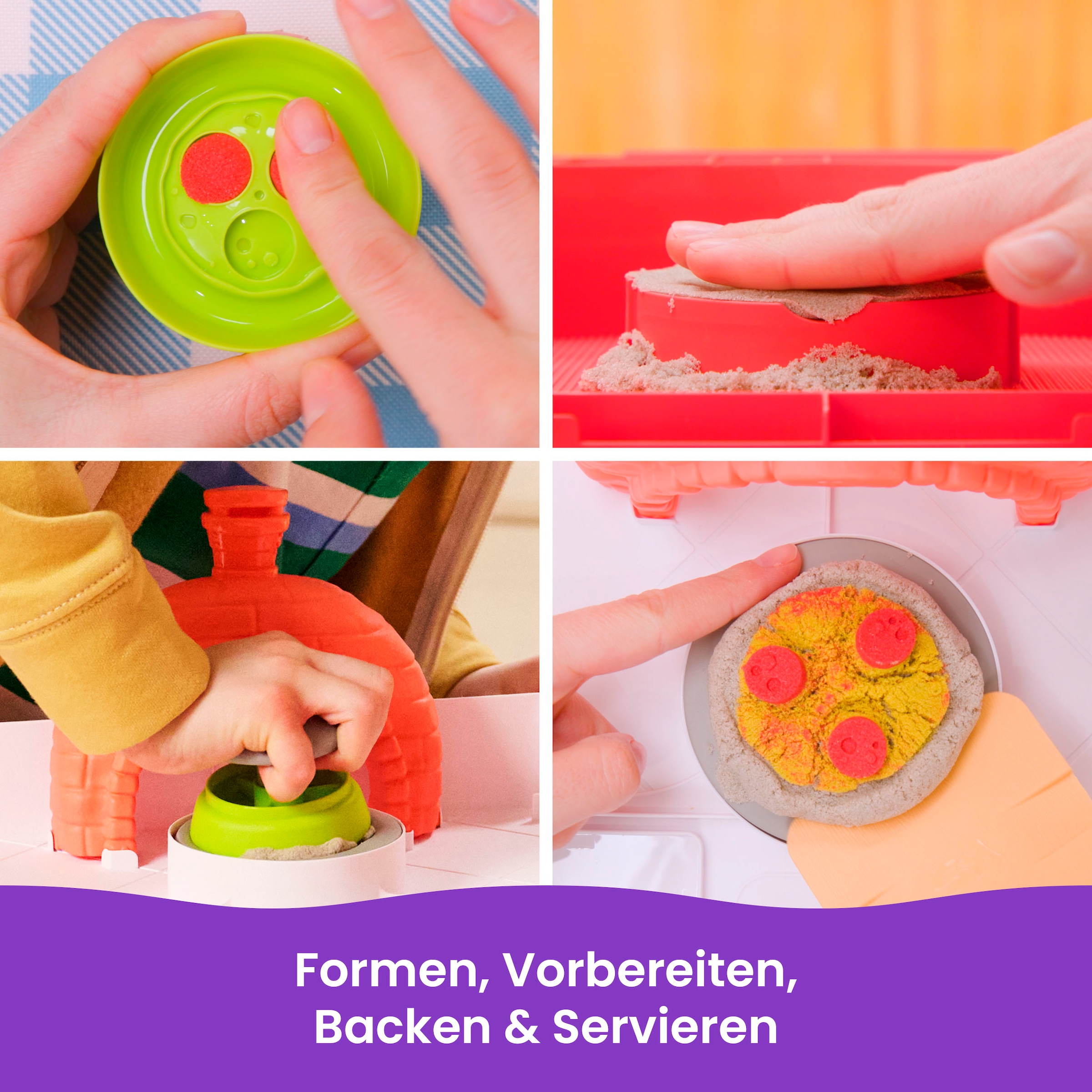 Spin Master Kreativset »Kinetic Sand Squish Pizza Set«