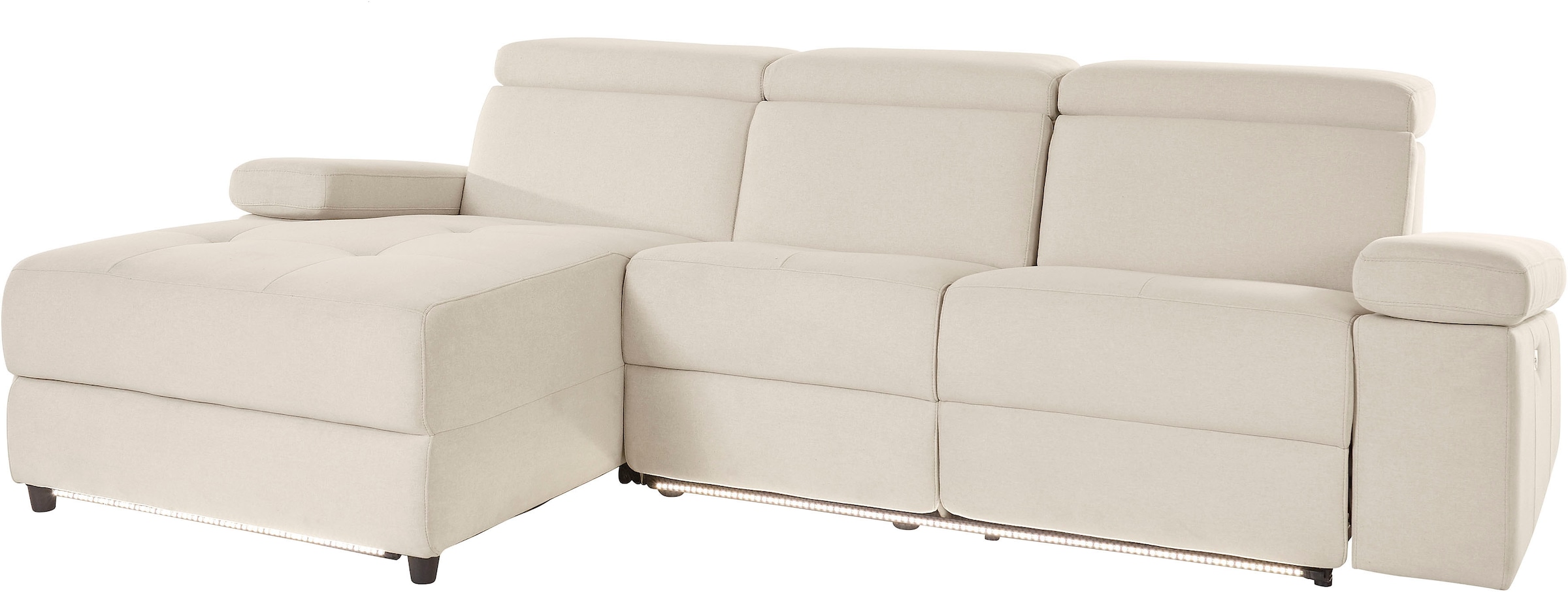 Places of Style Ecksofa »Kilado, L-Form,«, mit Relaxfunktion, verstellbarer Armlehne, Kopfteilverstellung