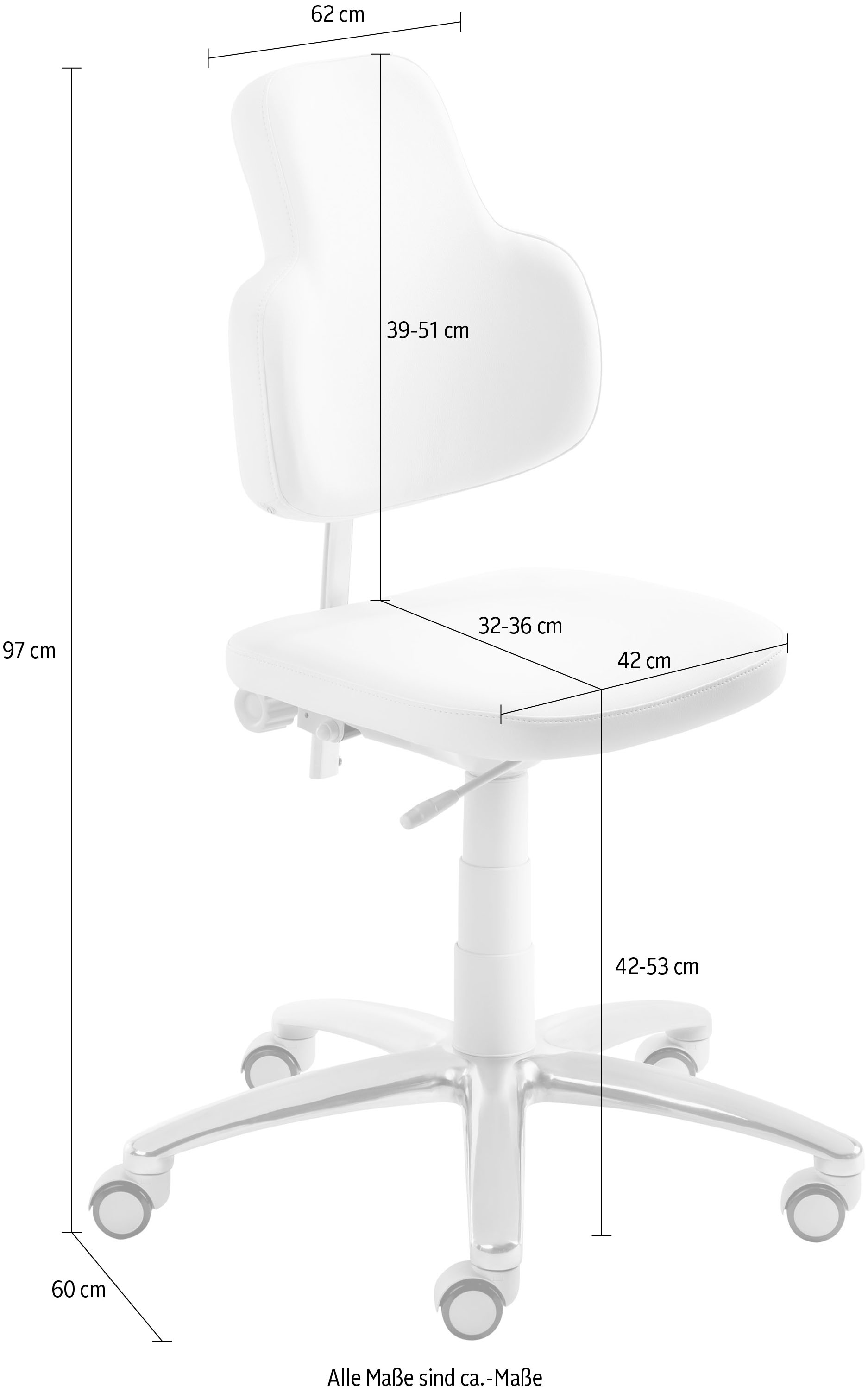 Mayer Sitzmöbel Bürostuhl, Kunstleder KUBA, "myMax"