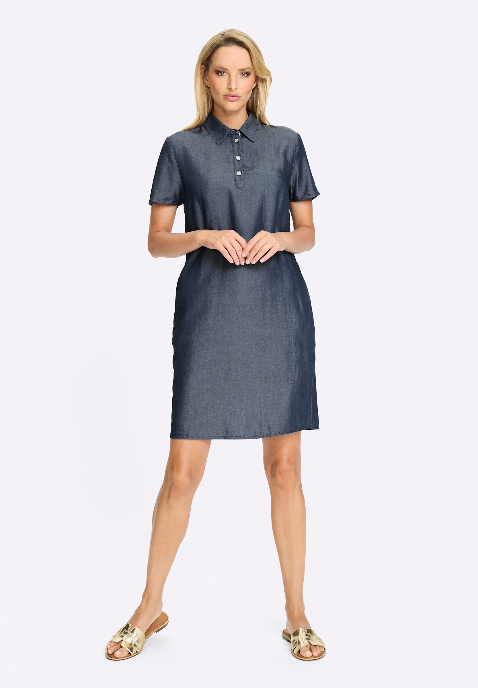 heine Sommerkleid »Kleid Polokleid mit Nahttaschen« Nahttasche