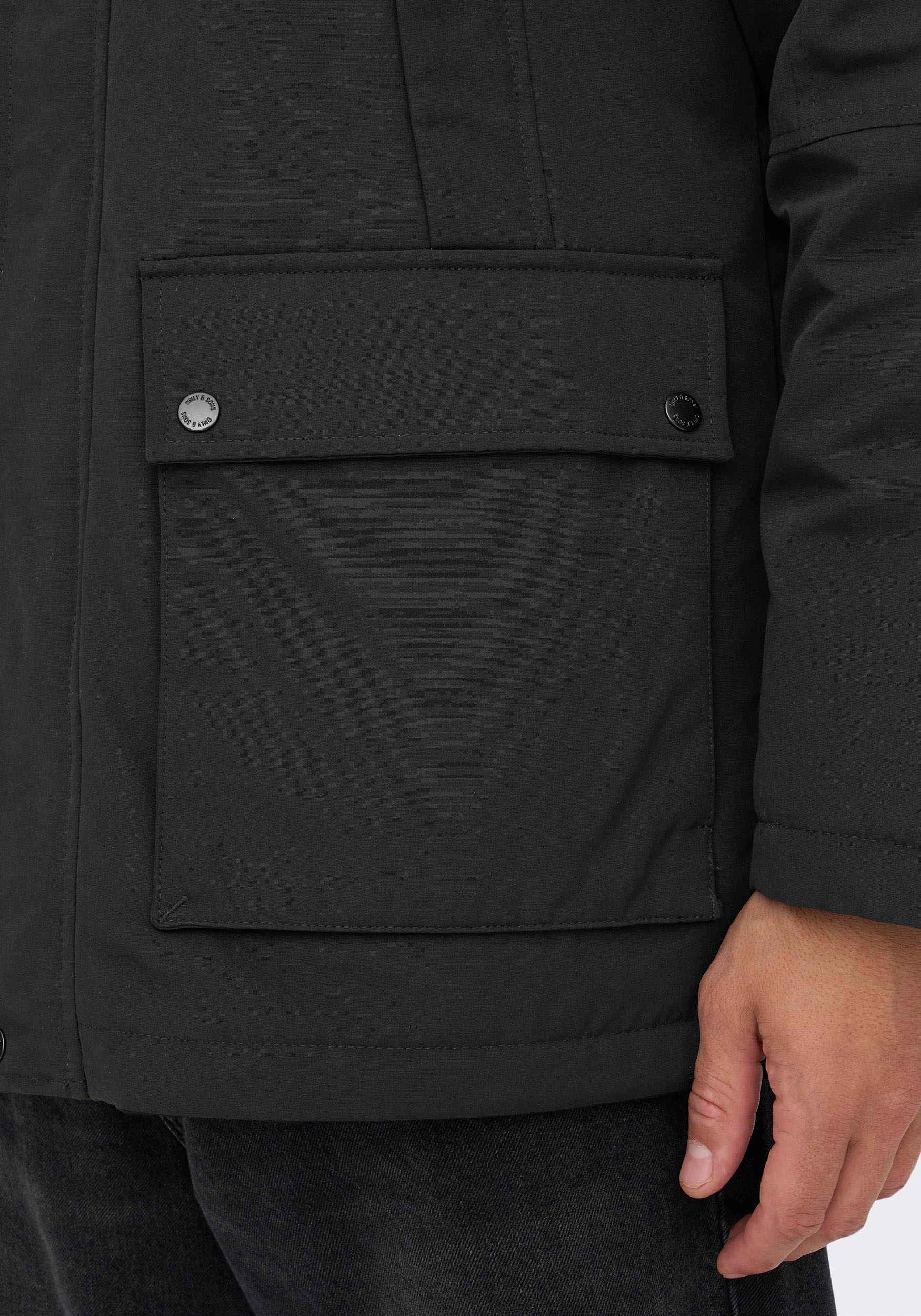 ONLY & SONS Langjacke »ONSJAYDEN PARKA NOOS OTW VD«, mit Kapuze