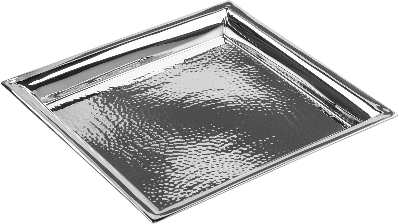 Fink Tablett »NAGANO, mit feiner Hammerschlagstruktur«, (1 tlg.), gehämmert, quadratisch, 24 cm x 24 cm