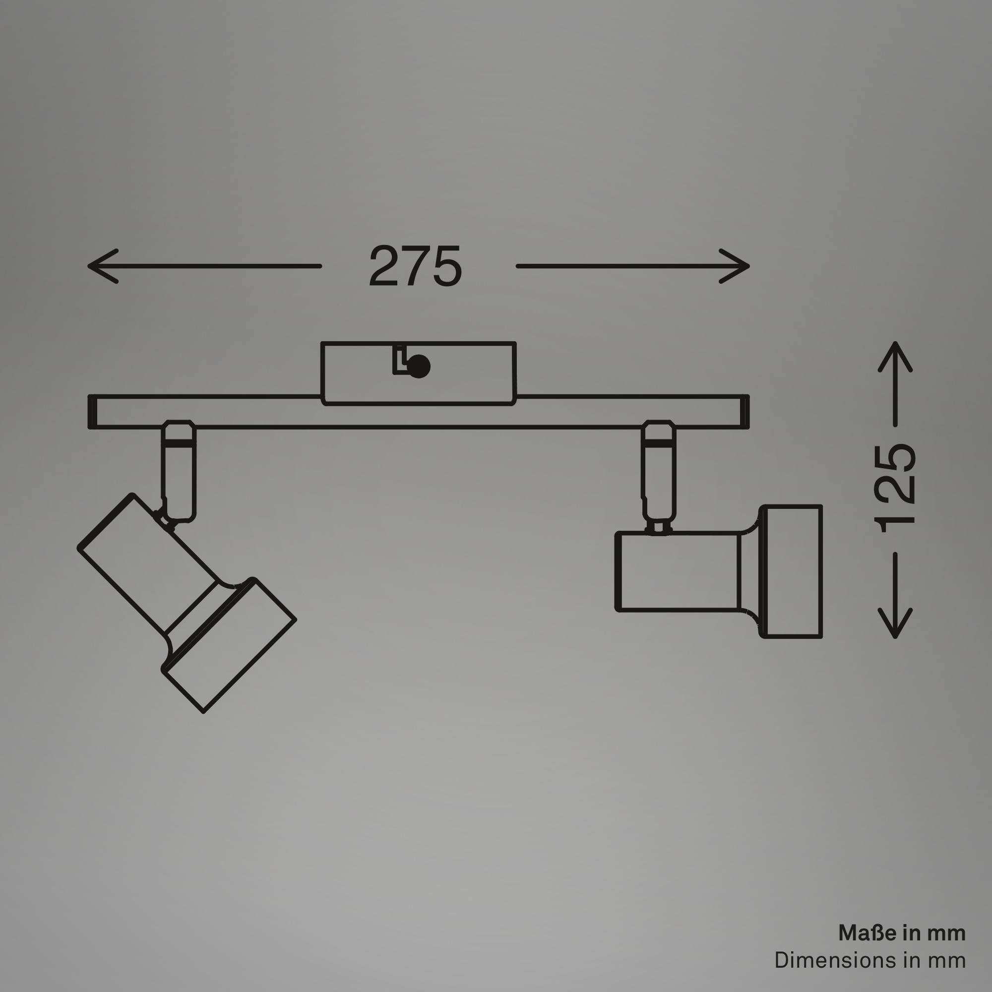 Briloner Leuchten LED Deckenspots »TAPP« GU10 1 Stk. 27,5x12,5 cm, Wohnzimmer, Schlafzimmer, Flur, Büro