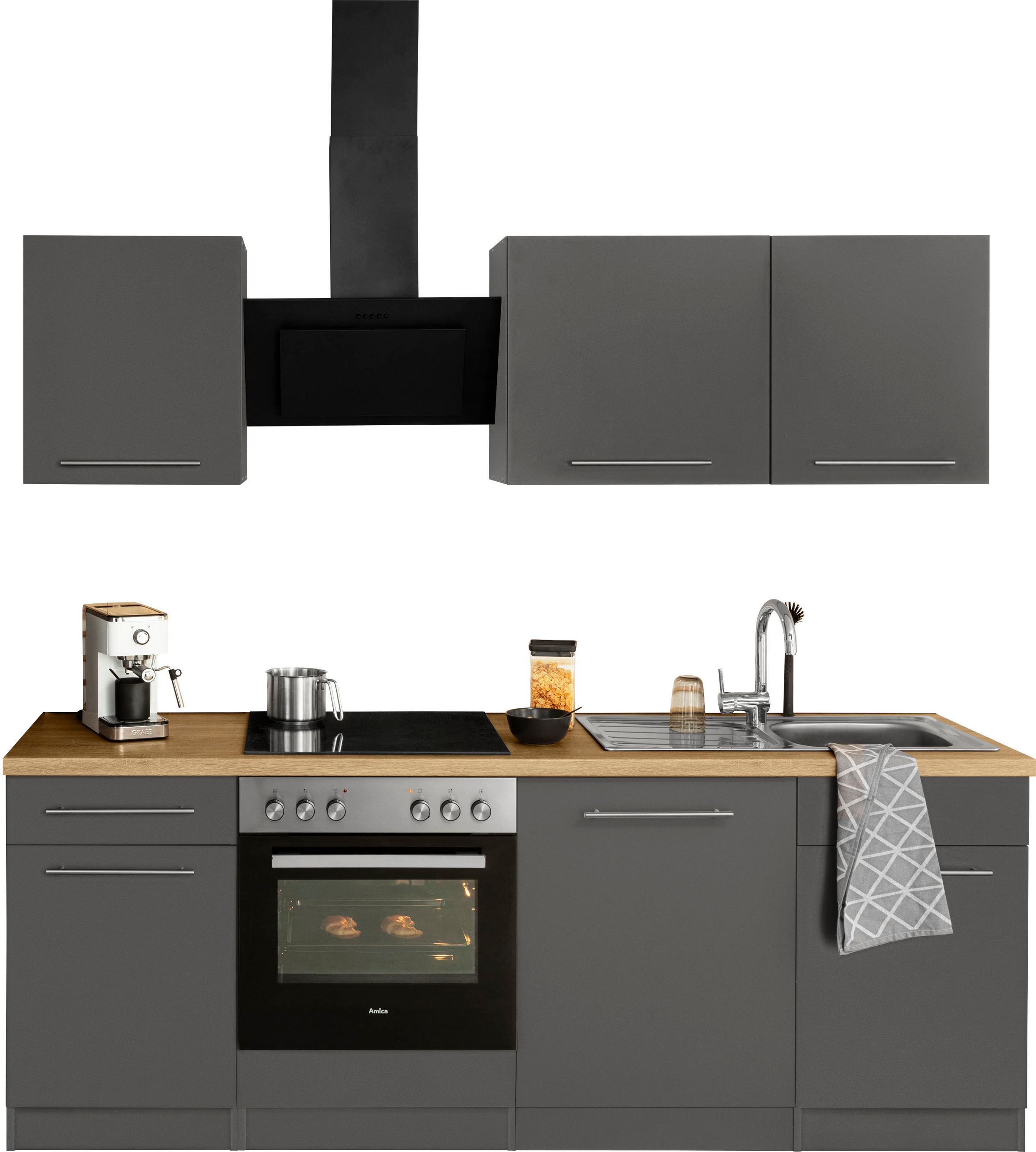 wiho Küchen Küchenzeile »Unna«, ohne E-Geräte, Breite 220 cm