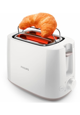 Toaster »HD2581/00«, 2 kurze Schlitze, 830 W, integrierter Brötchenaufsatz, weiss