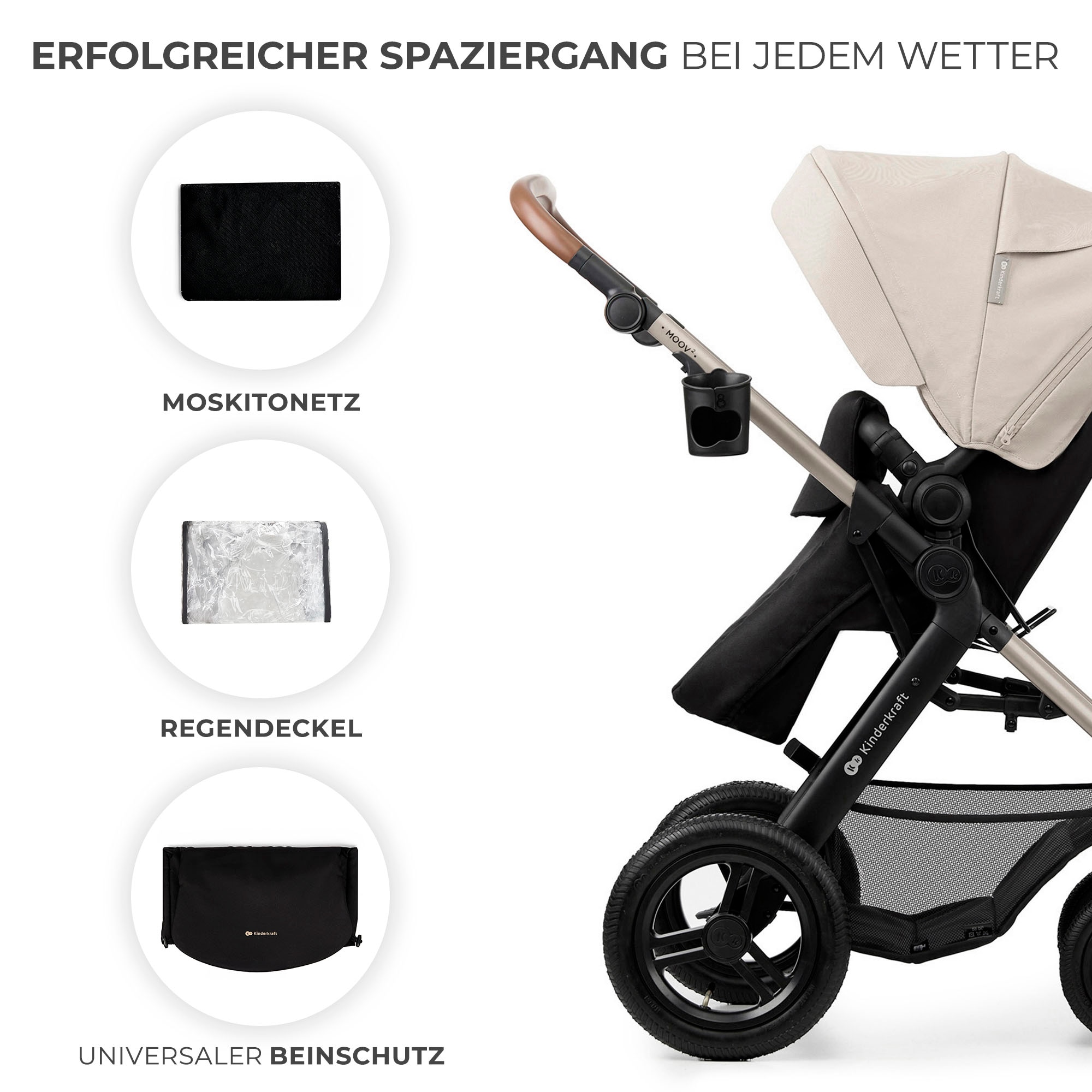 Kinderkraft Kombi-Kinderwagen »MOOV 2 Air 3IN1«, 27 kg, mit Luftreifen