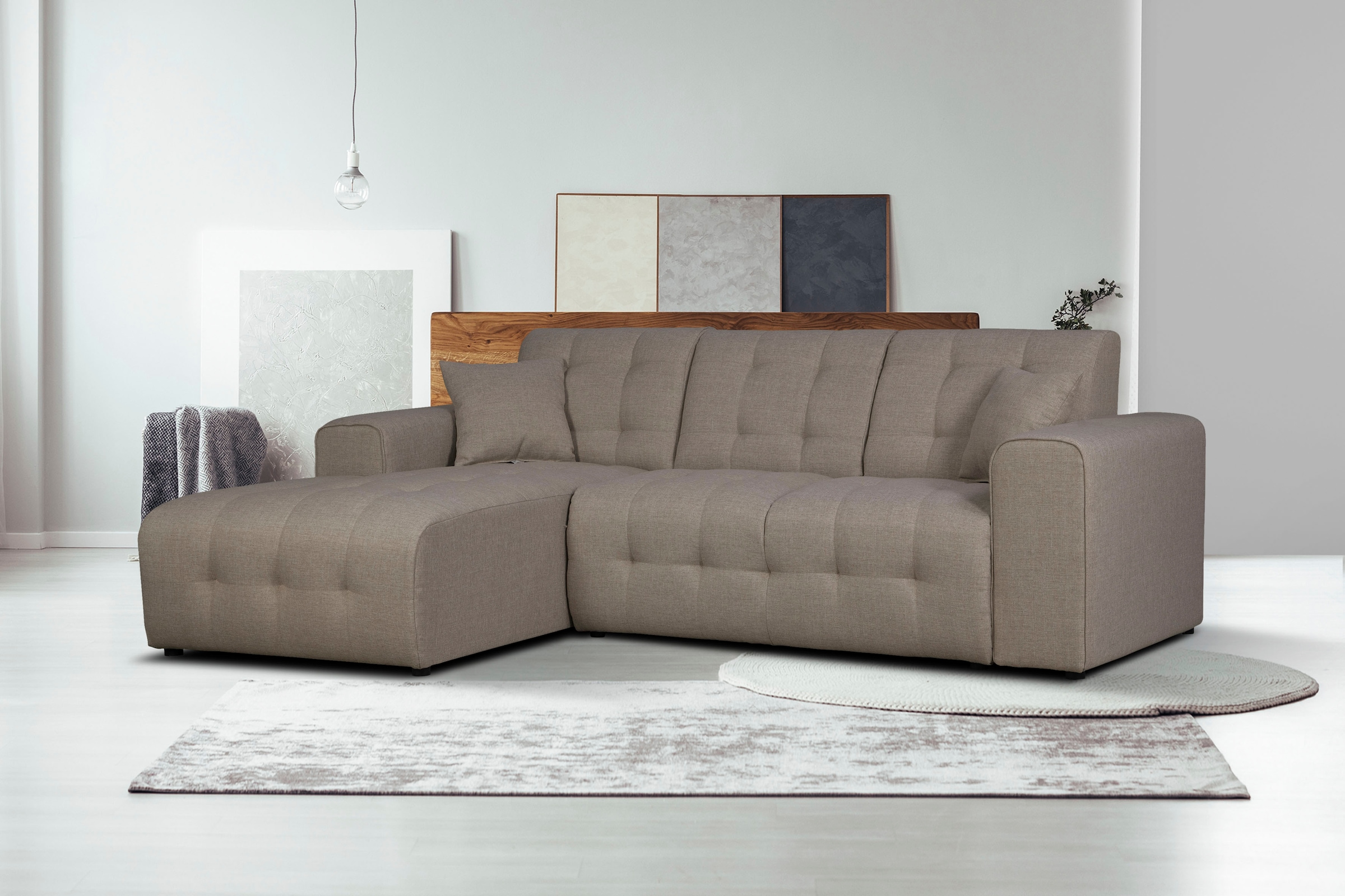 Home affaire Ecksofa »Nosia L-Form« incl. 2 Zierkissen, mit feiner Steppung