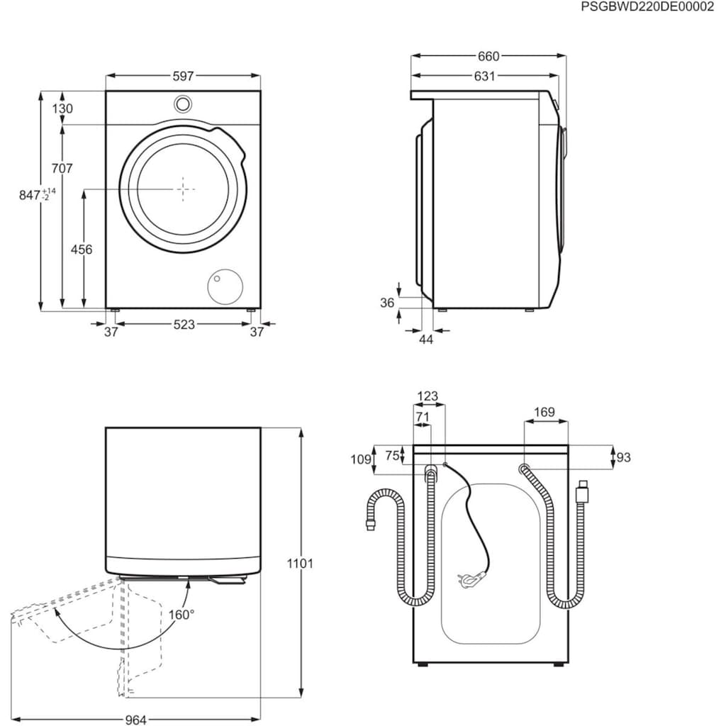 AEG Waschmaschine »LR8E70480«, LR8E70480, 8 kg, 1400 U/min