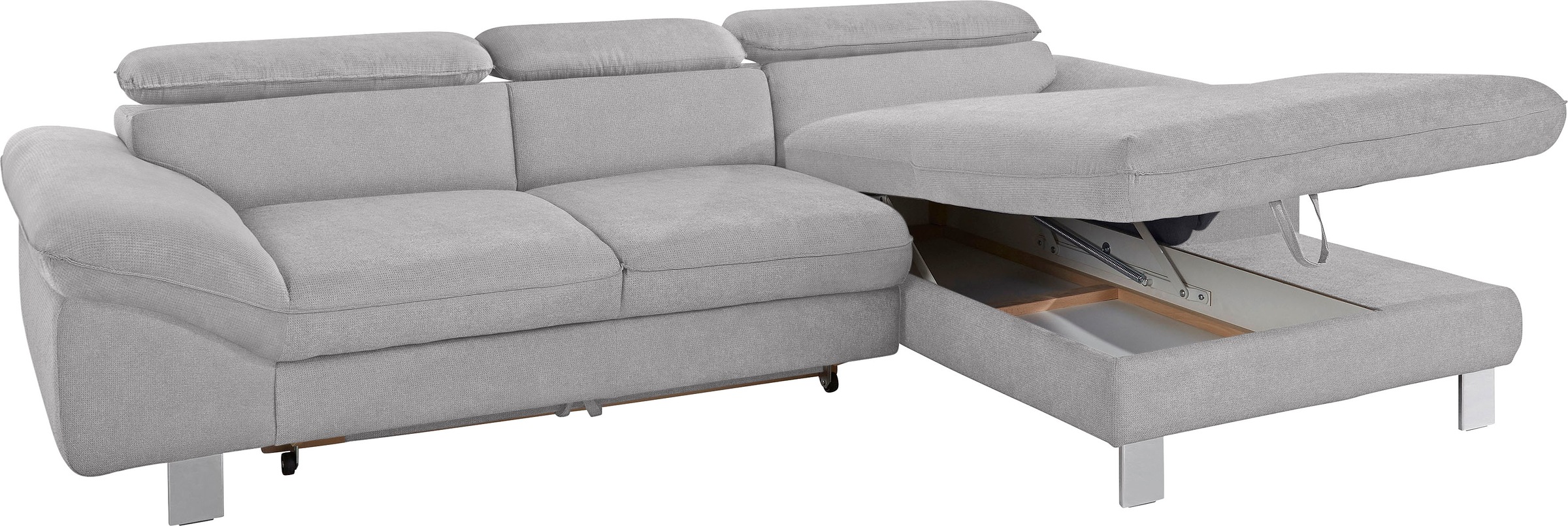 COTTA Polstergarnitur »Driver L-Form«, (Set, 2 tlg.), Set bestehend aus: Ecksofa mit Kopfteilverstellung & Hocker