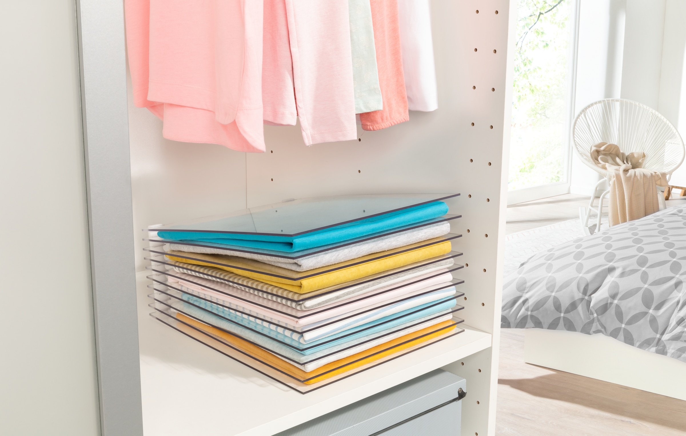 Ruco Ablageregal T-Shirt Organizer für 10 Shirts, Kunststoff