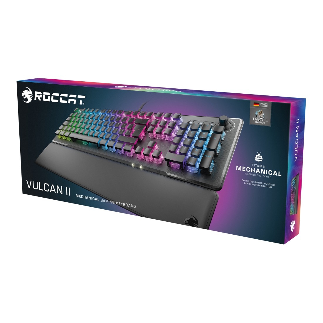 ROCCAT Gaming-Tastatur »Vulcan II, online (Handgelenkauflage-Multimedia-Tasten) | taktiler kaufen brauner Schalter«, UNIVERSAL