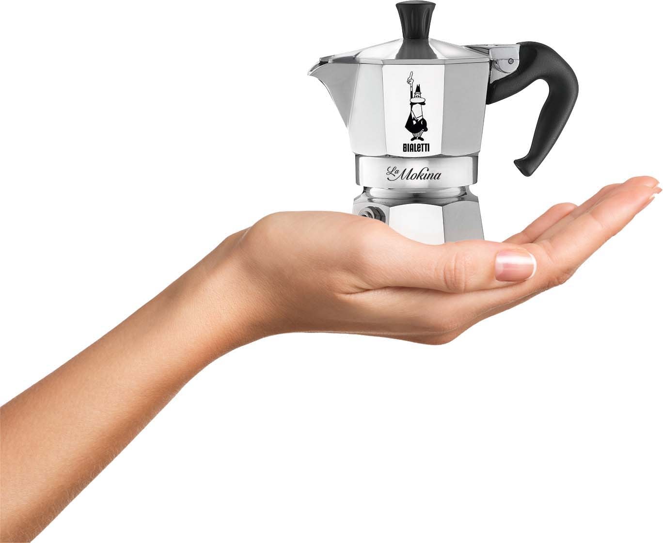 BIALETTI Espressokocher »Moka Express La Mokina«, 0,04 l Kaffeekanne, für den Espressoschluck zwischendurch, Aluminium