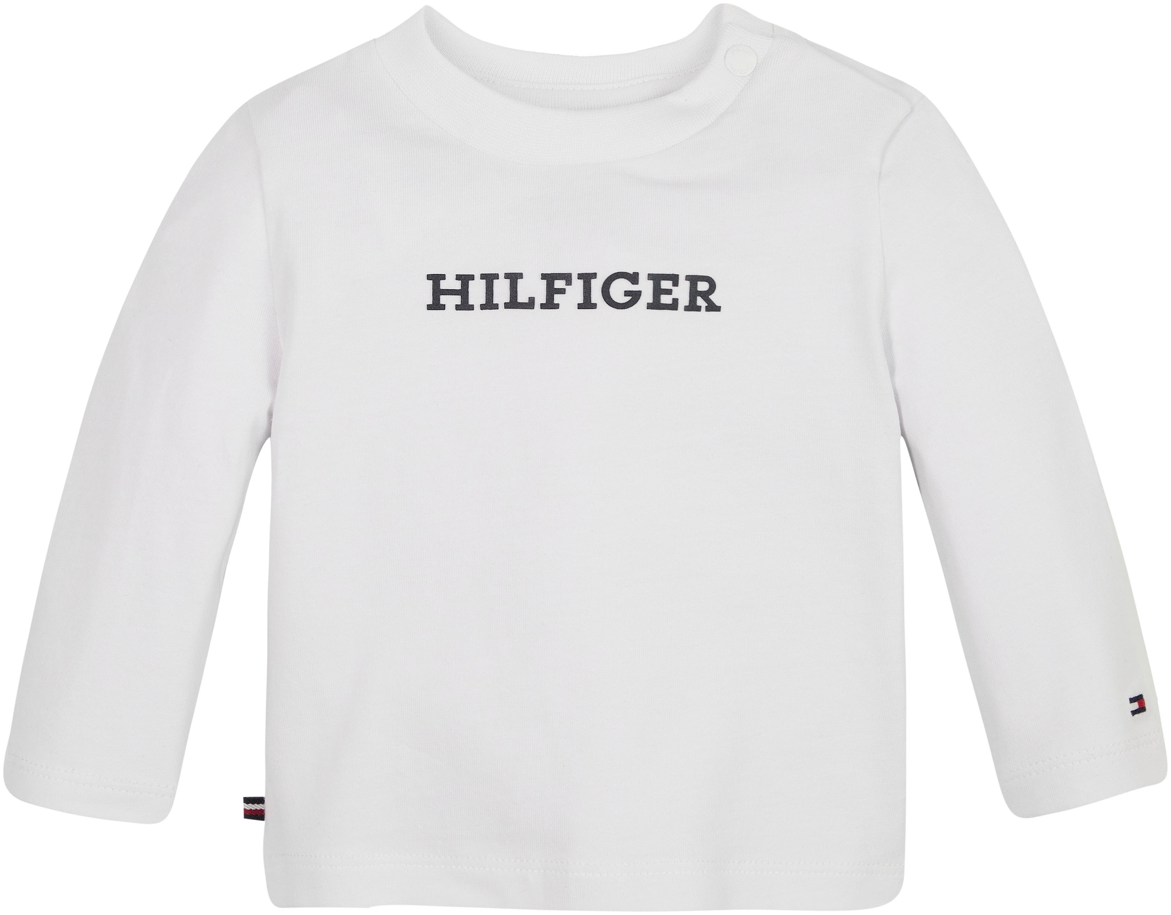 Langarmshirt »BABY MONOTYPE TEE L/S«, mit Hilfiger Logo-Schriftzug & Flag