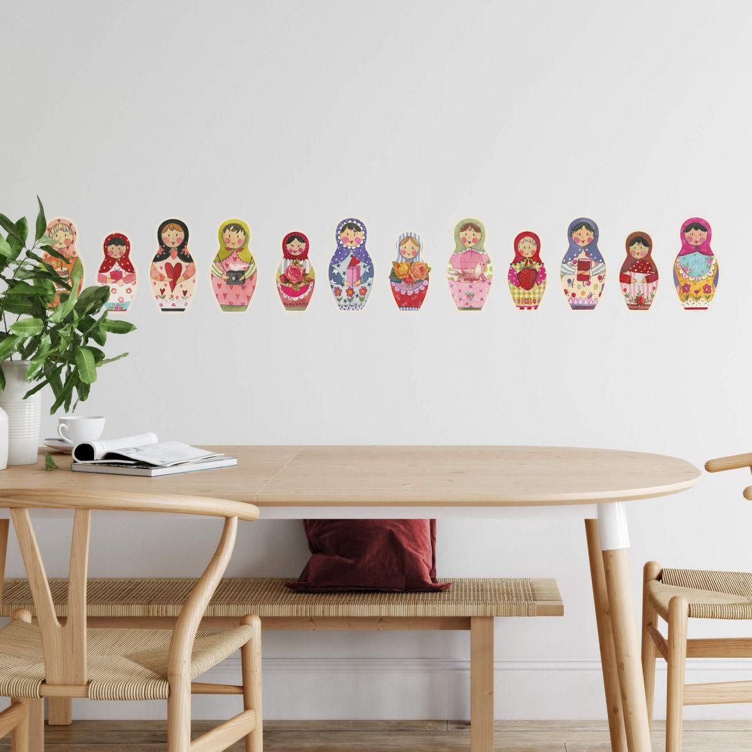 Wall-Art (1 Familie«, Bunte bestellen Blumen Wandtattoo bequem St.) »Matroschka