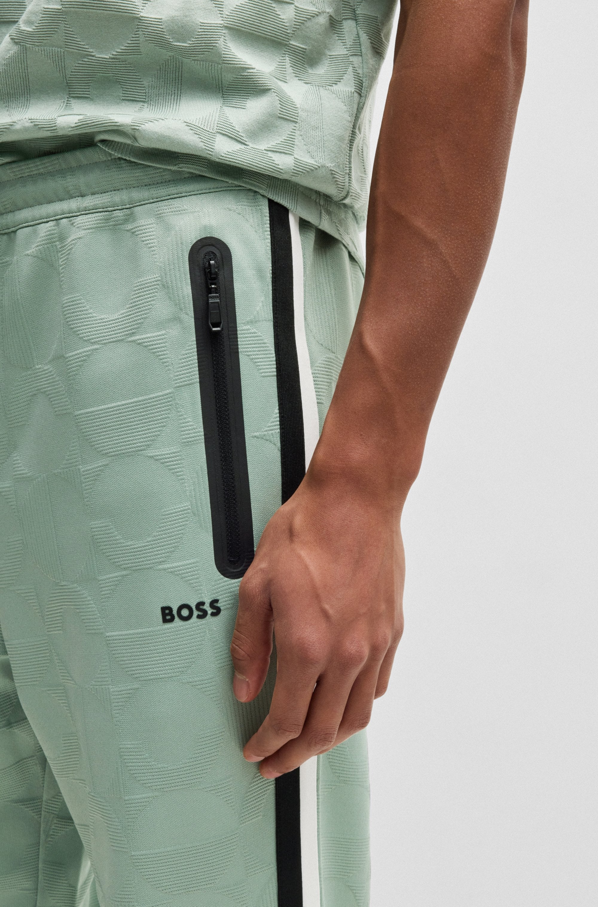 BOSS GREEN Sweathose »Hover Striped C«, mit kontrastfarbigem Streifen