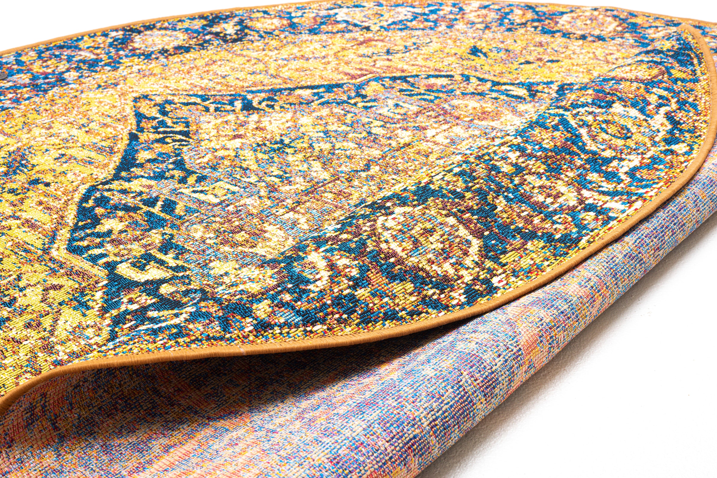 TOM TAILOR HOME Teppich »Funky Outdoor Orient One«, rund, 5 mm Höhe, Flachgewebe, Orient-Optik, In- und Outdoor geeignet, Wohnzimmer