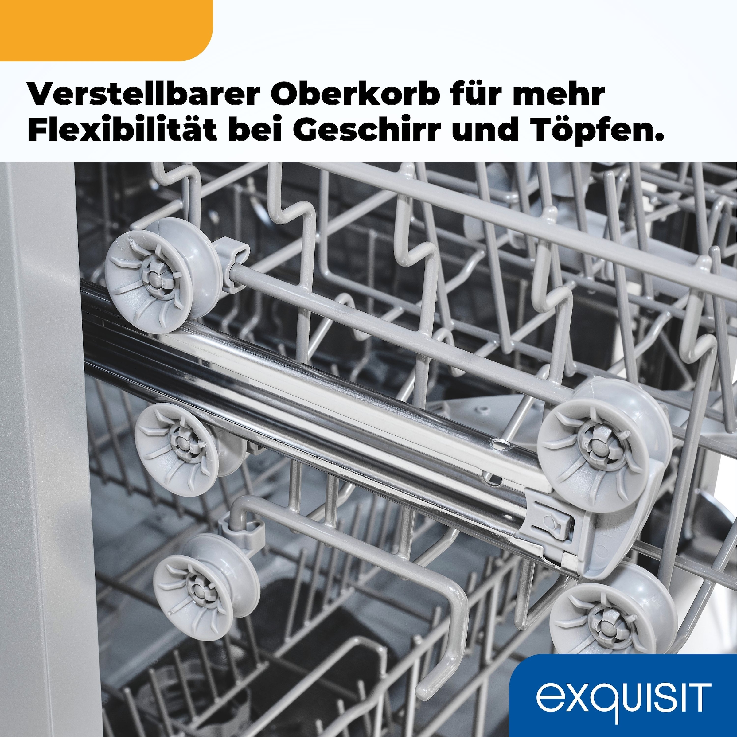 exquisit Standgeschirrspüler 6314 »GSP6314-030C silber« 10,2 l 14 tlg. Maßgedecke Effizient, leise, 14 Maßgedecke – smartes Spülen mit LED-Komfort