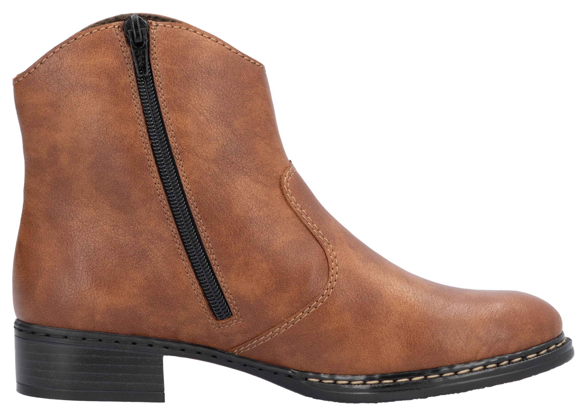 Rieker Cowboy Stiefelette, Westernstiefelette, Stiefelette, Blockabsatz mit Reißverschluss