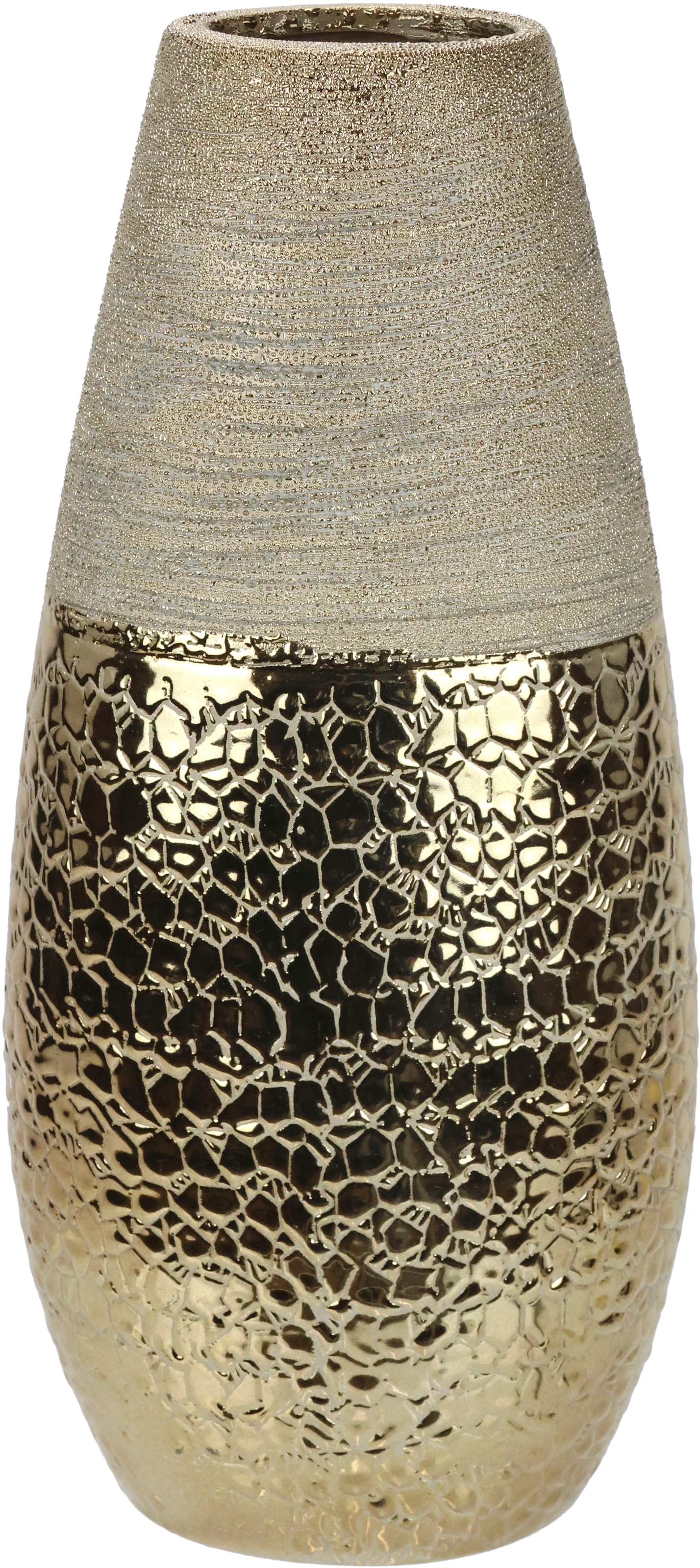 I.GE.A. Dekovase "Blumenvase" Dekovase Zylindervase silber weiß glänzend Blumenvase Modern Tischvase