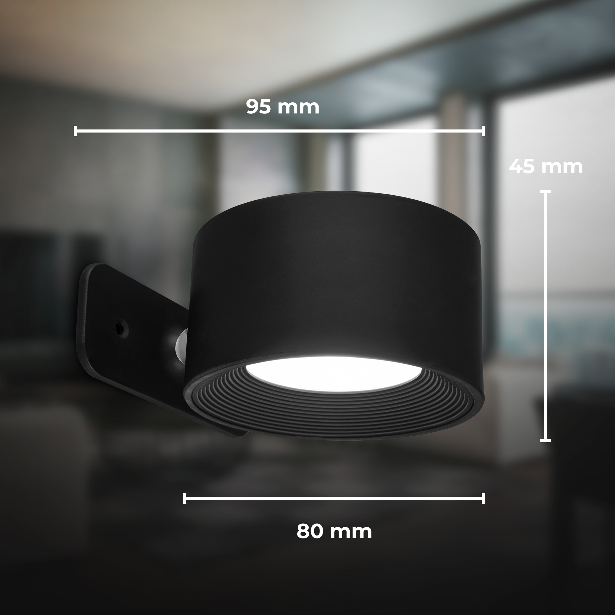 B.K.Licht LED Wandleuchte »BKL1597 Magnetische Akku Wandlampe, 3-Stufen Dimmer, mit USB-C« LED-Modul 1 Stk. Tageslichtweiß CCT-Funktion, 150Lm, 2W, 14h Leuchtdauer, 4,5 x 8 x 9,5 cm, Schwarz