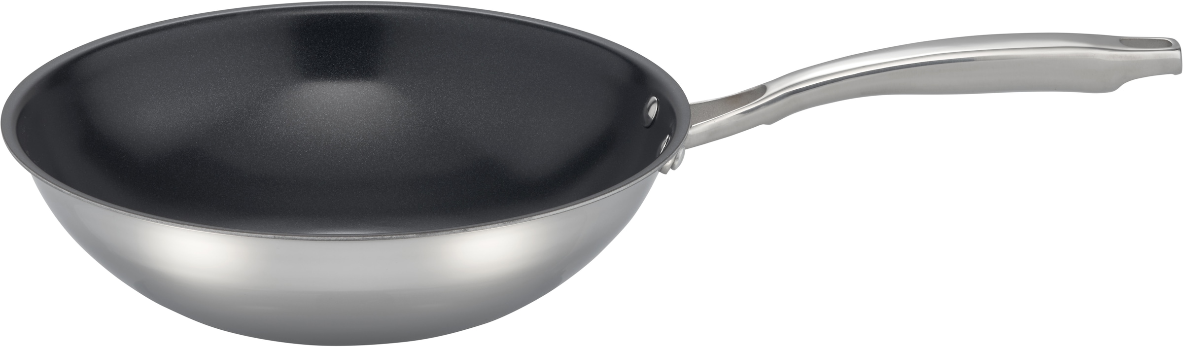 Hanseatic Wok »hanseatic« Edelstahl aus Dreischicht-Material mit Antihaft-Versiegelung, ø 28 cm, Induktion