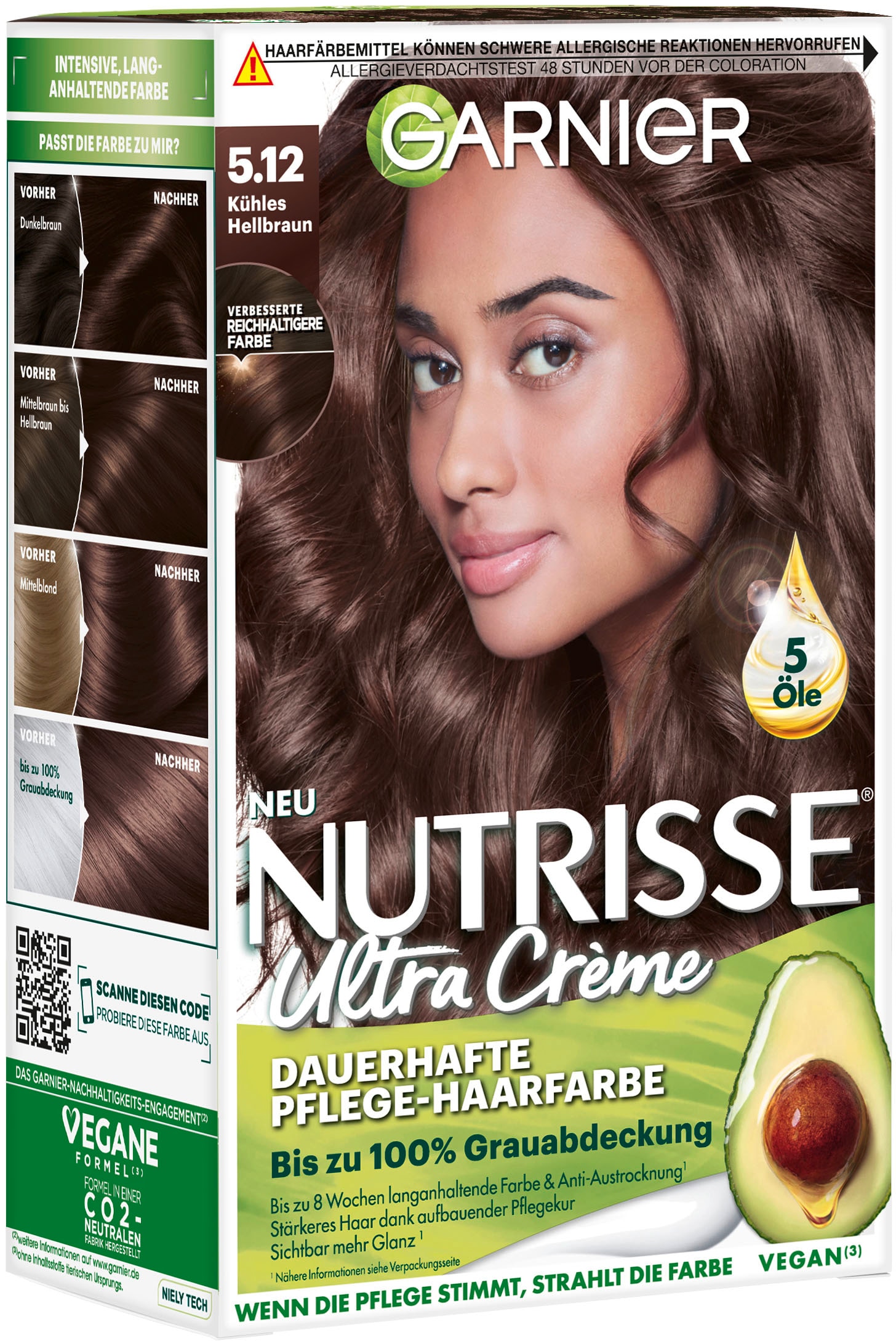 GARNIER Coloration »Garnier Nutrisse Creme«, (Packung, 3 tlg.), mit pflegender Formel