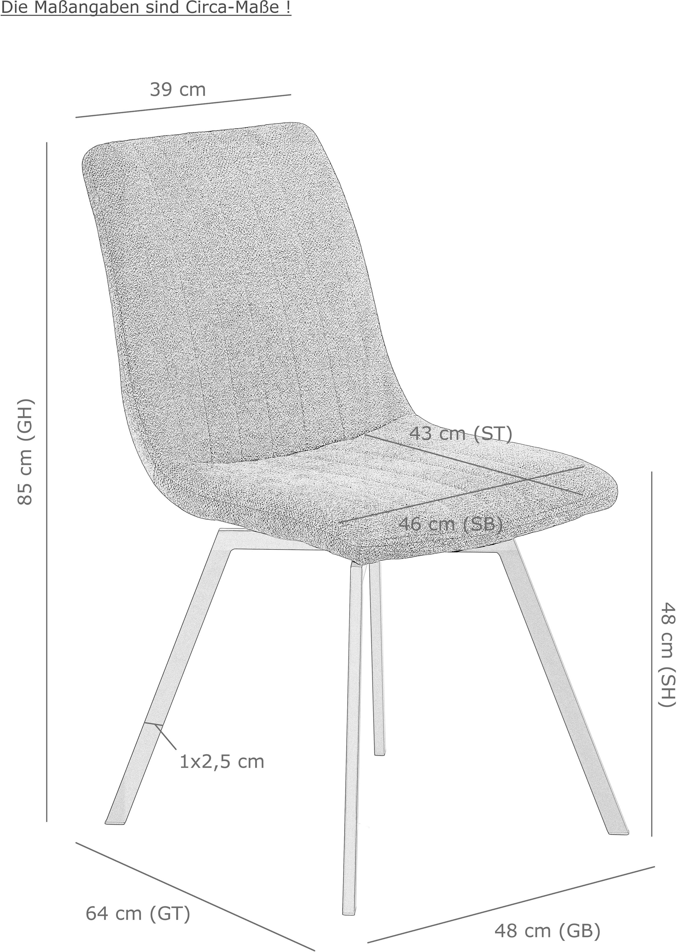 HELA 4-Fußstuhl »MARION«, (Set), 4 St., Boucle, 360° drehbar, Stoff in Boucleoptik, 2er und 4er Set