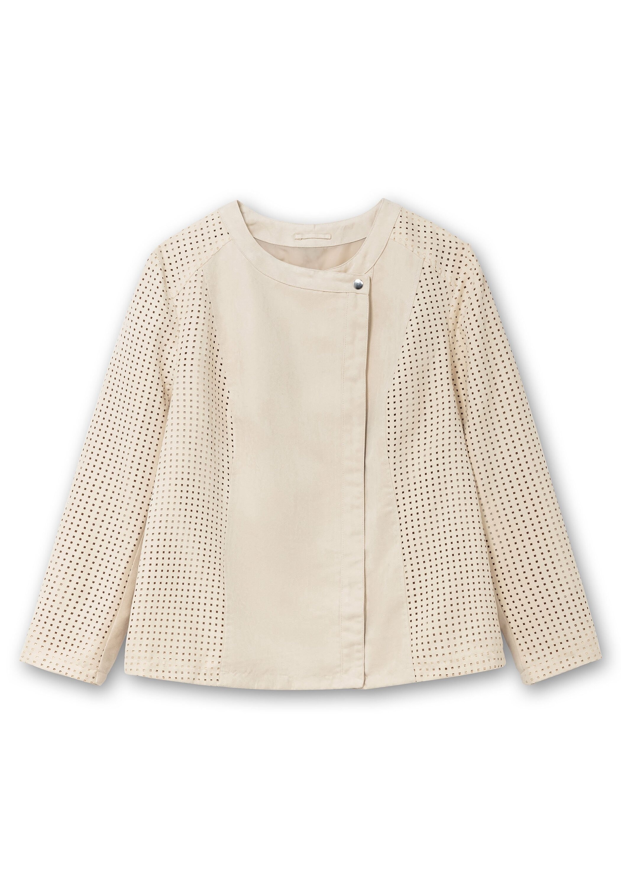 Sheego Lederimitatjacke »Jacke mit Lasercut-Muster«, ohne Kapuze