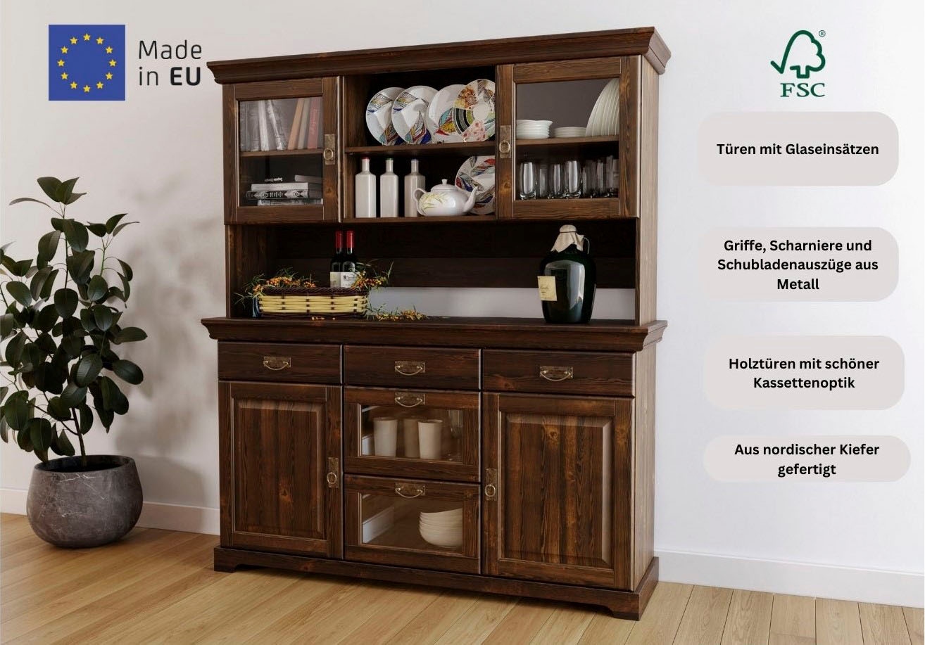 Home affaire Buffet »Rügen«, FSC® zertifiziertes Massivholz, im Landhausstil