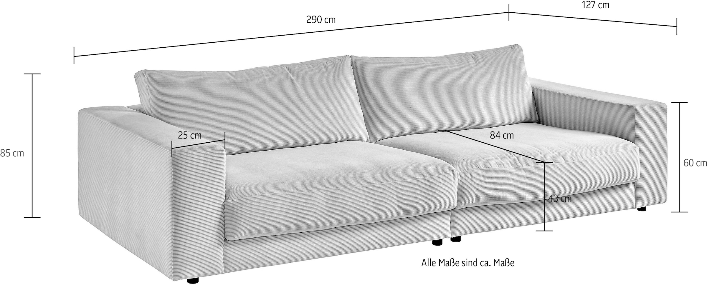 Breitcord 3C Loungemöbel, Fein- Rechnung stylisches Candy »Enisa«, in Zeitloses und auf Big-Sofa und kaufen