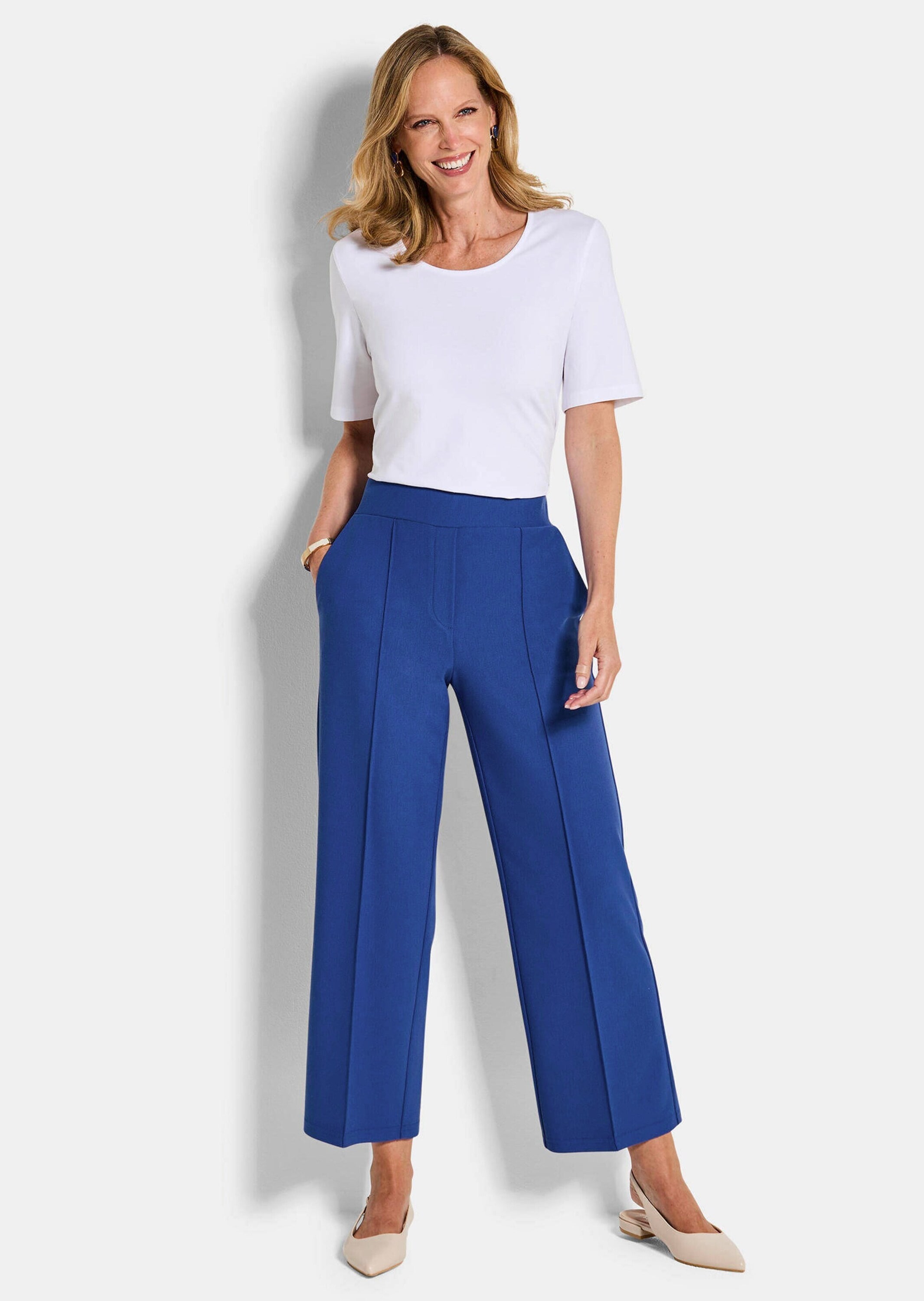 GOLDNER Stoffhose »Kurzgröße Verkürzte Hose VERA mit Biesen«