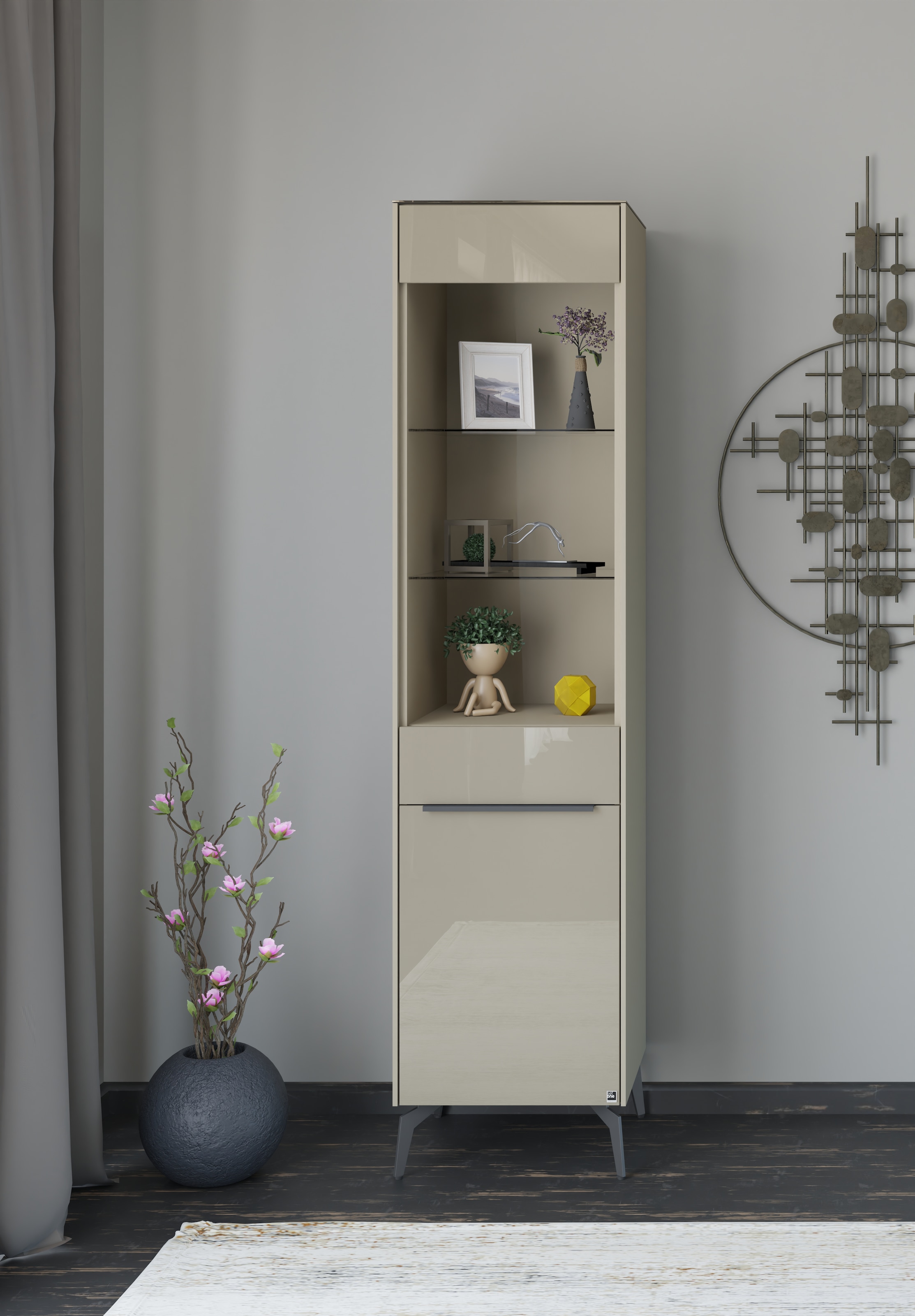 set one by Musterring Standvitrine »Reno« 1 Stk. tlg. Mit Winkelfuß in diversen Farben, 200 cm Höhe & Farbauswahl