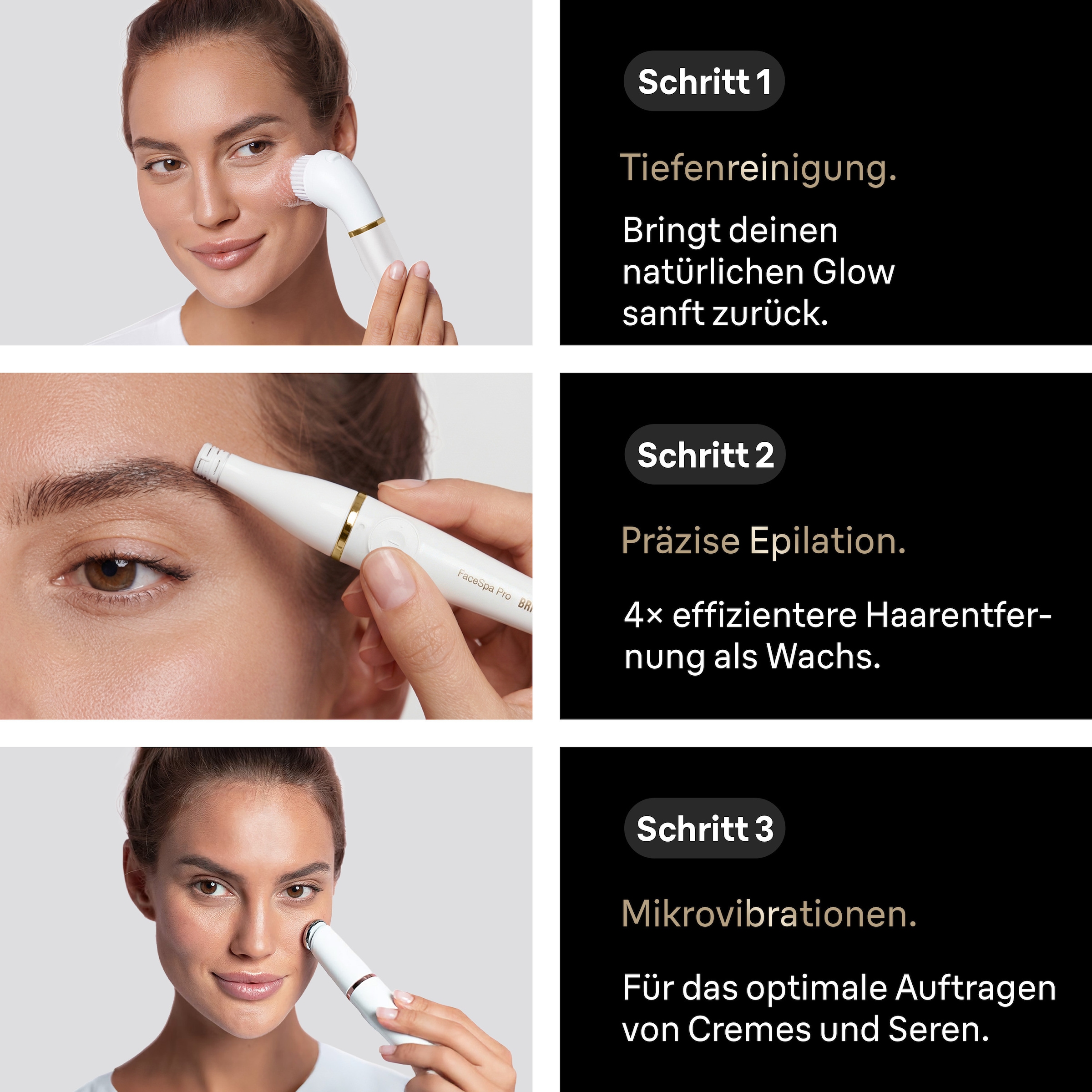 Braun Epilierer »FaceSpa Pro 912« 1 Stk. Aufsätze mit 3 Extras