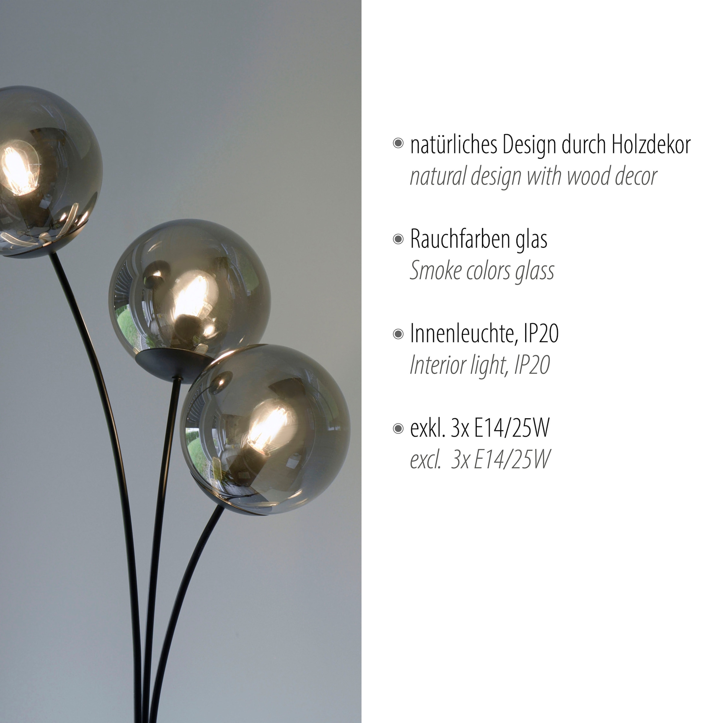 JUST LIGHT Stehlampe »GREEN WIDO« E14 1 Stk.