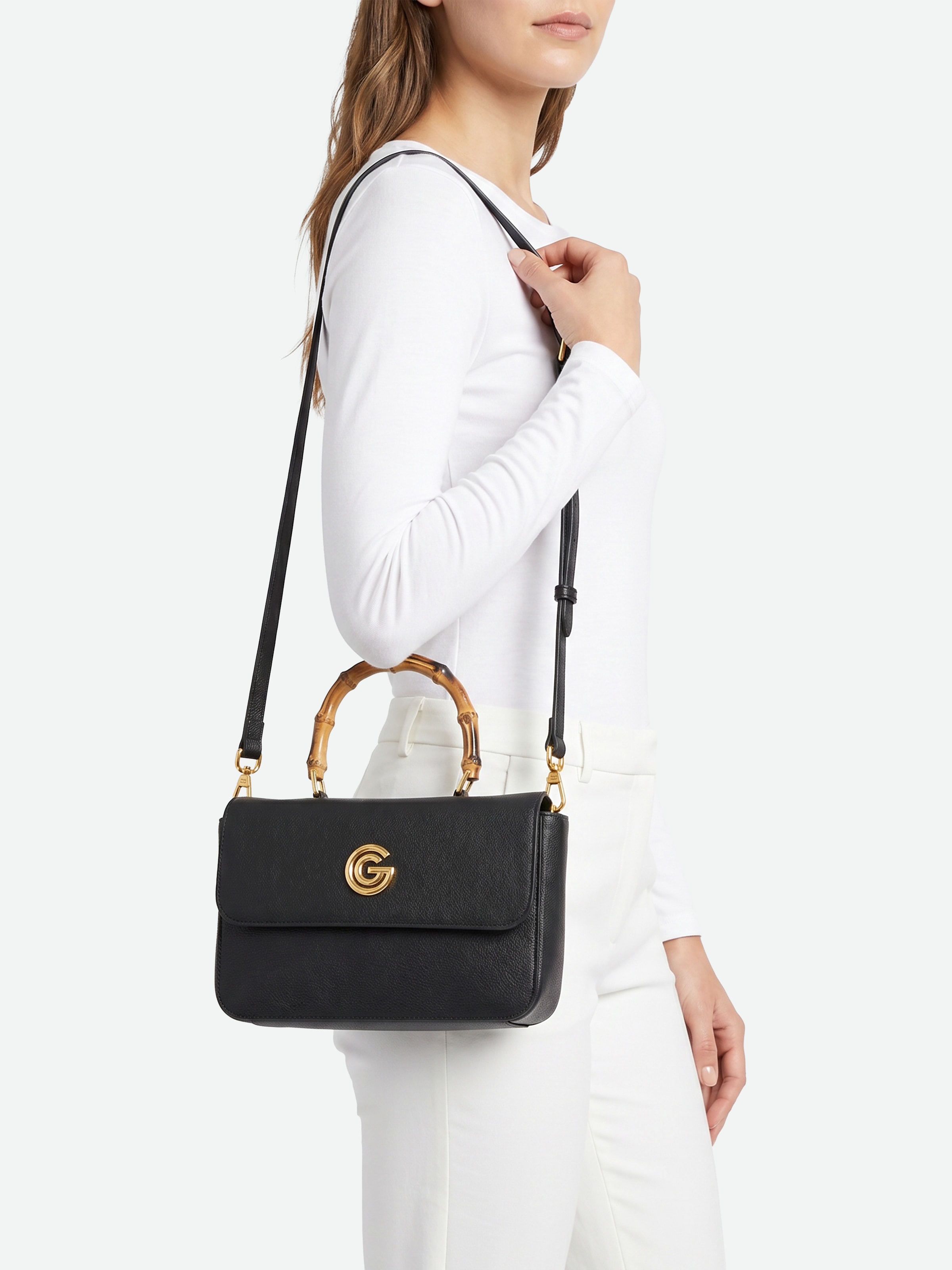 Gabriella GUCCI Handtasche »AGATHA« Damen Henkeltasche, Schultertasche, Umhängetasche mit Logoapplikation
