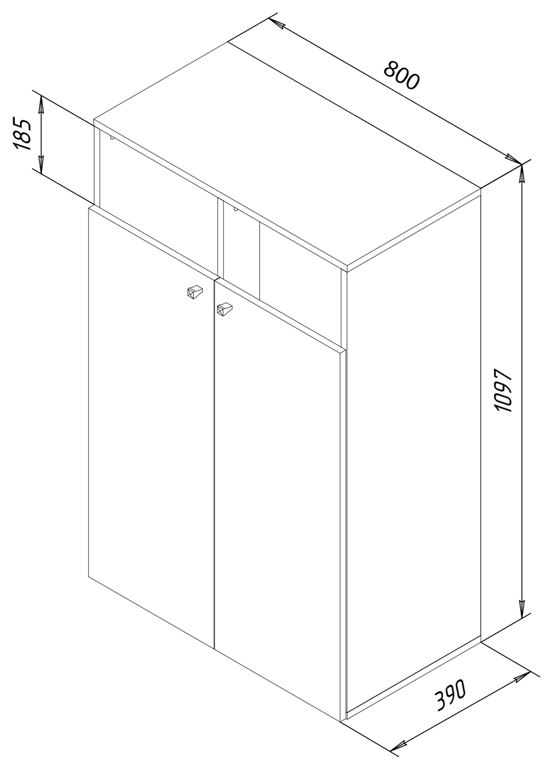 VCM Hochschrank »Wäscheschrank Wäschetruhe Wäschebox Dreso XL 2-f«