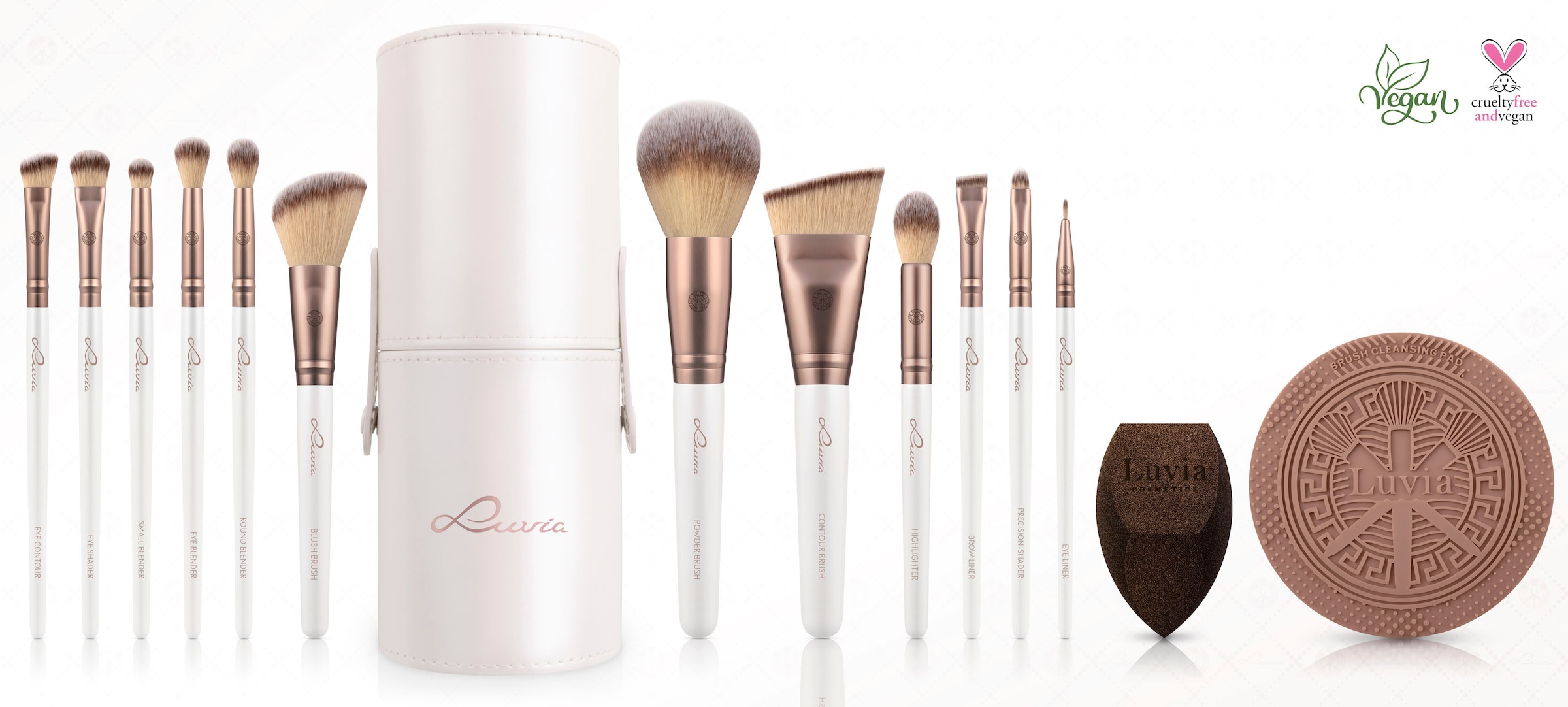 Luvia Cosmetics Kosmetikpinsel-Set »Prime Vegan Pro«, (15 tlg.)