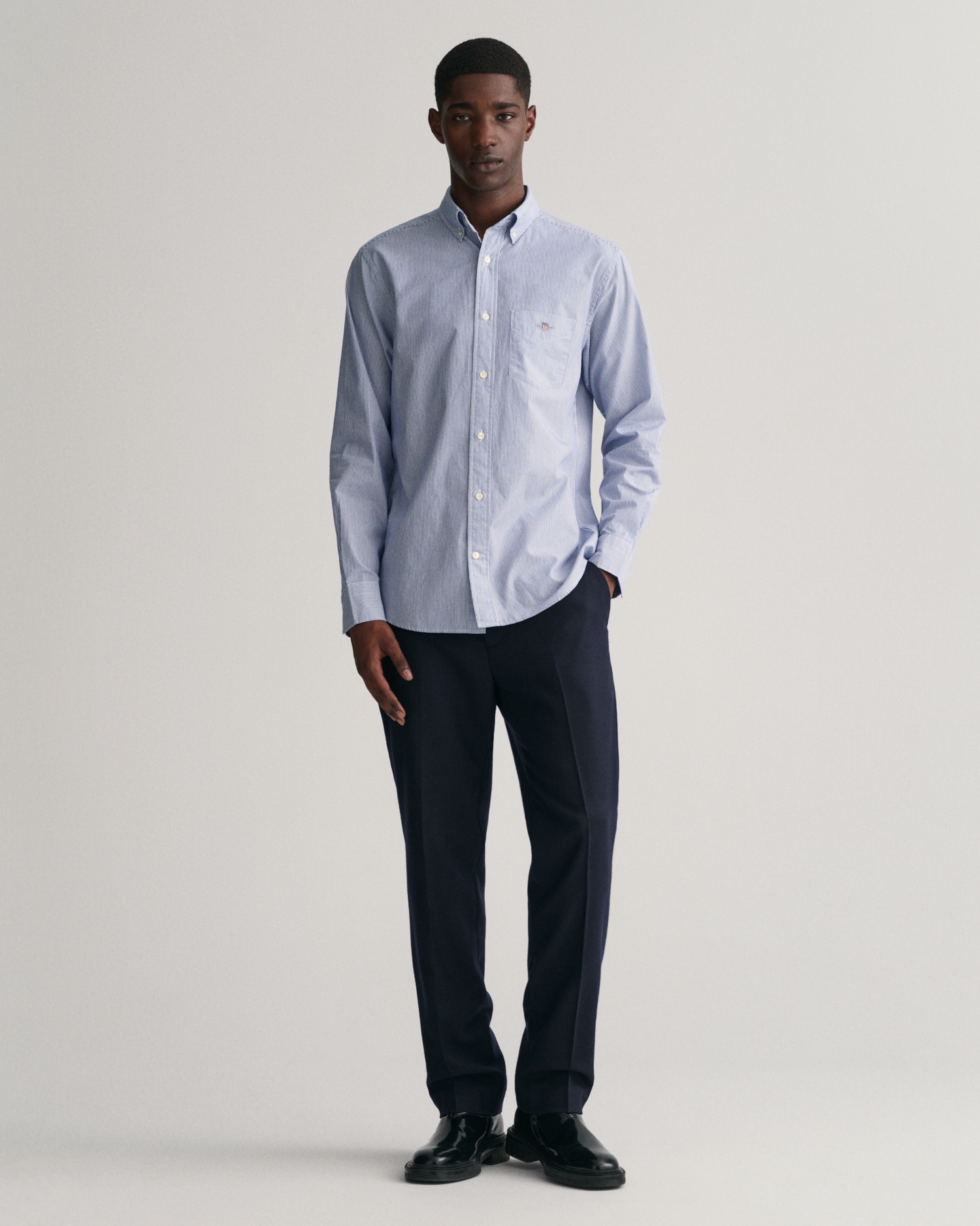Gant Langarmhemd »REG POPLIN BANKER SHIRT« Banker Stripe Popeline, leichte Baumwolle