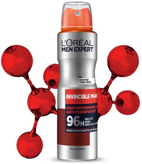 L'ORÉAL PARIS MEN EXPERT Deo-Spray »Deo Spray Invincible Man 96h«, (Packung, 6 tlg.)