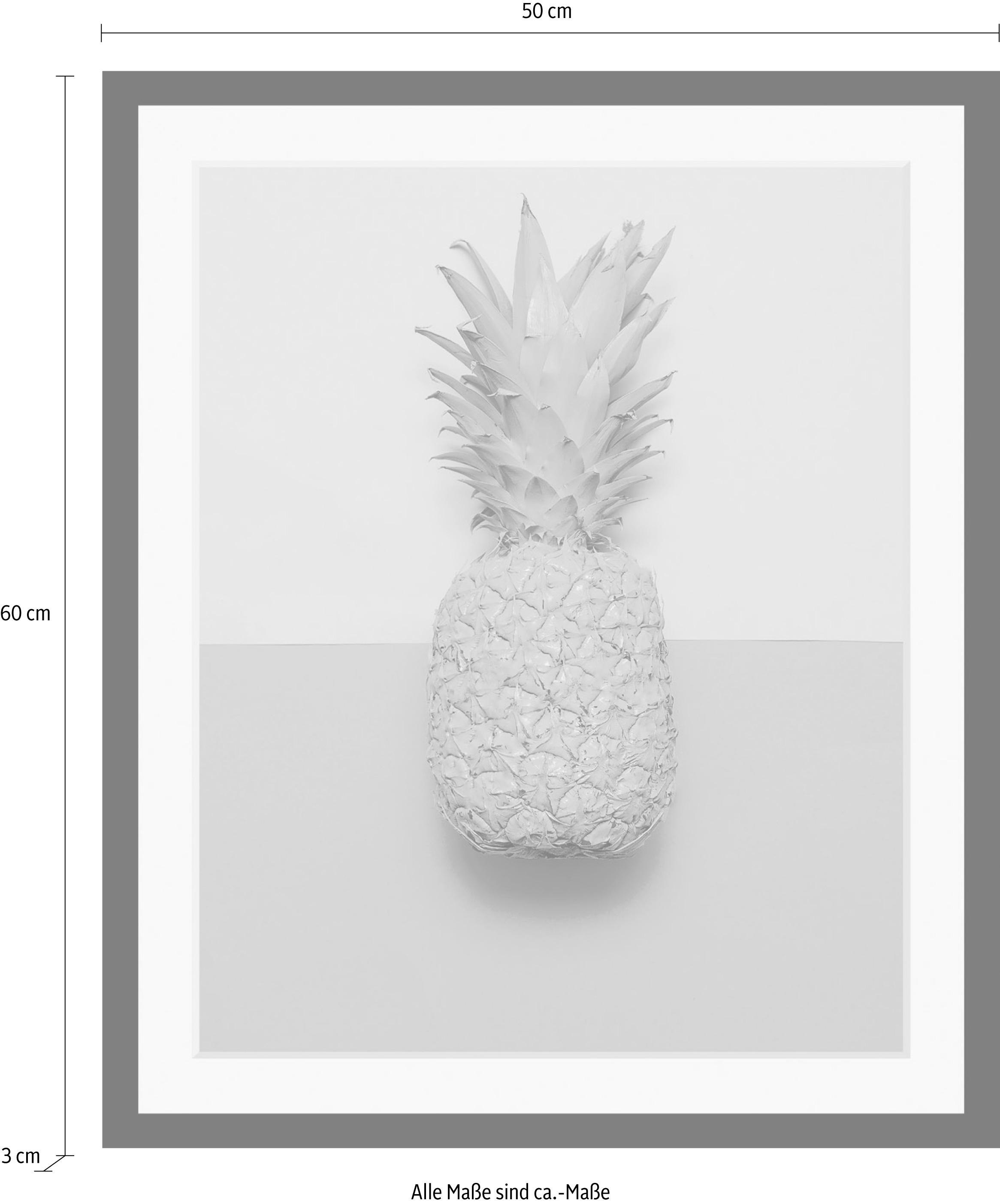 queence Bild »Ananas«, Obst-Obst Bilder-Essen-Lebensmittel-Humor-Ananas, HD Premium Poster-Druck inkl. Holzrahmen