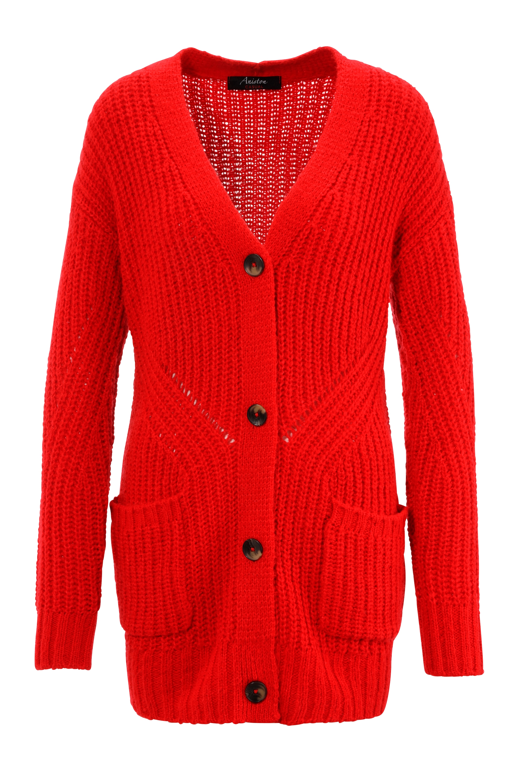 Aniston CASUAL Strickjacke, mit kunstvollem Strickmuster